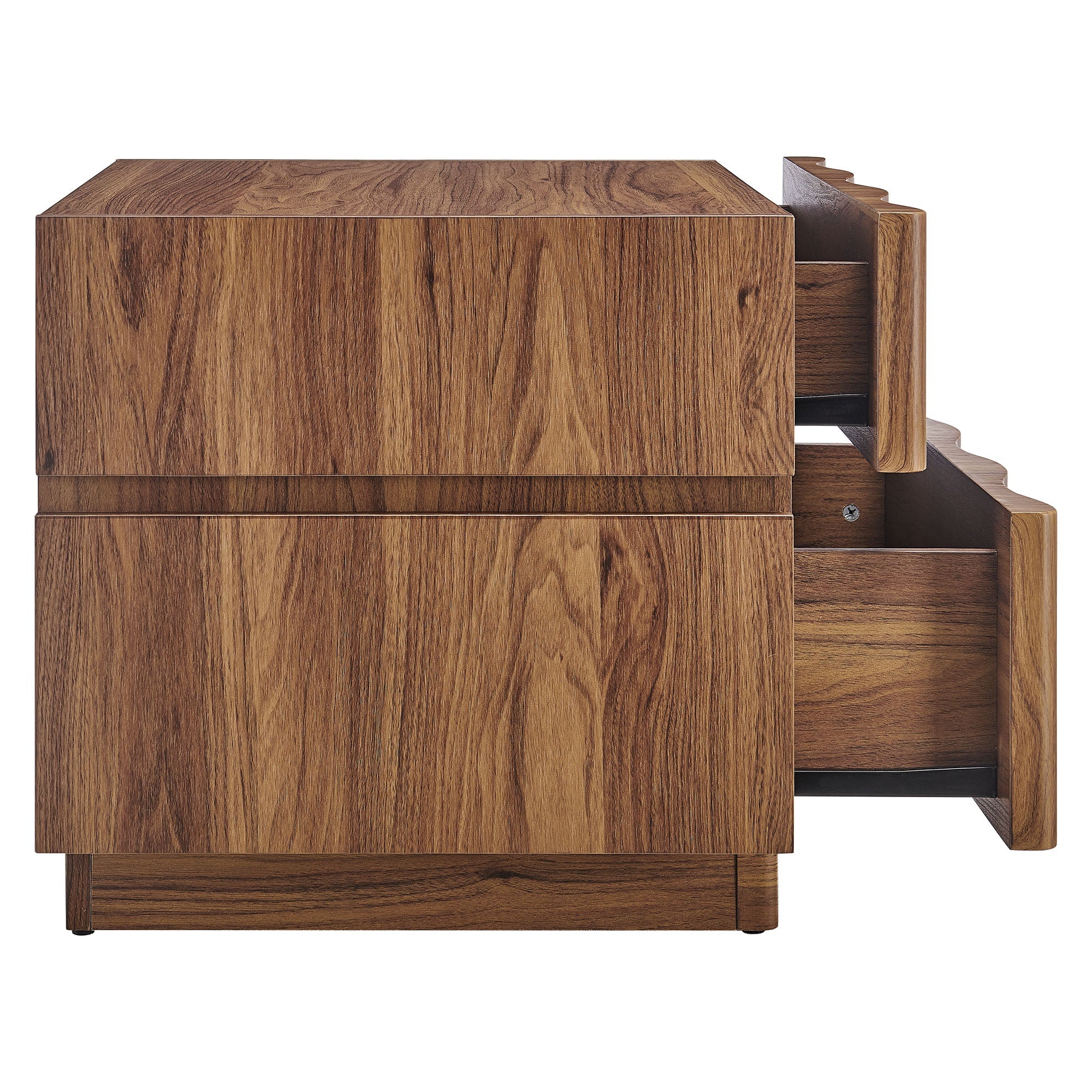 Isola 2 Drawer Nightstand in Light Oak Walnut