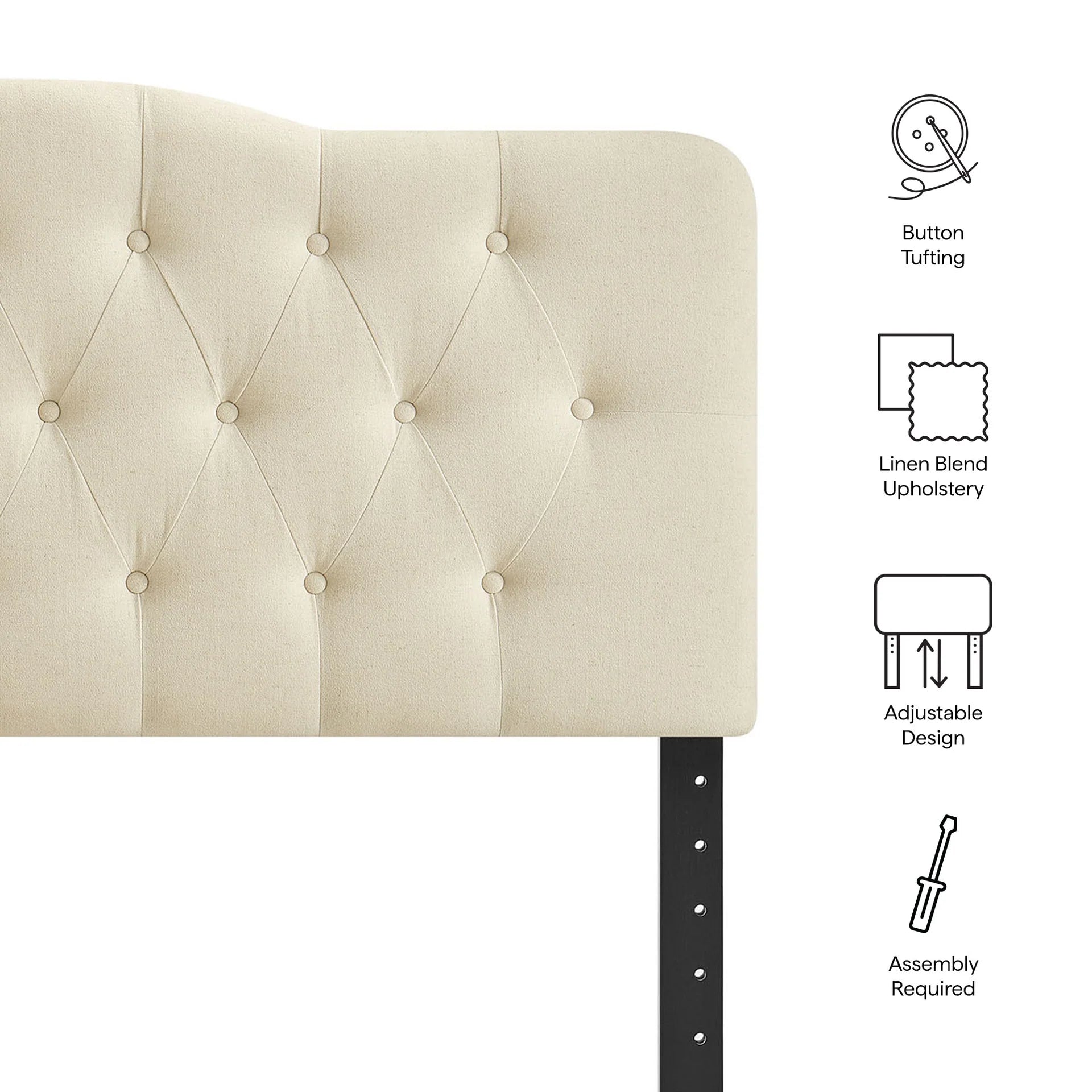 Annabel Premium Linen Blend Full Size Headboard