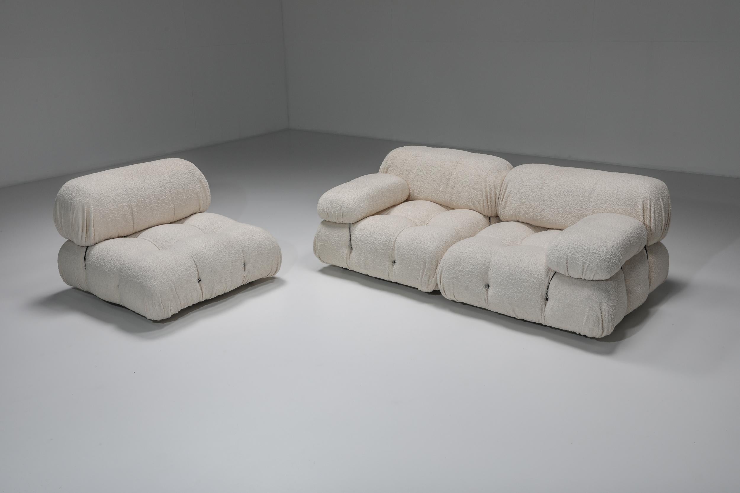 Mario Bellini Boucle Sofa with Ottoman