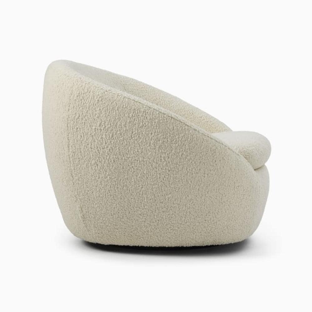 Chaise pivotante confortable (tissu bouclé)