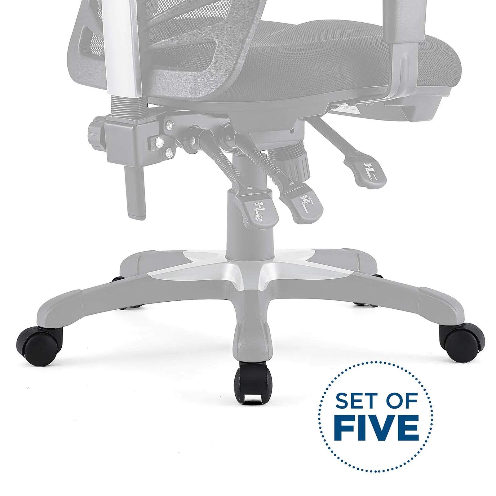 Lot de 5 roulettes pour chaise de bureau