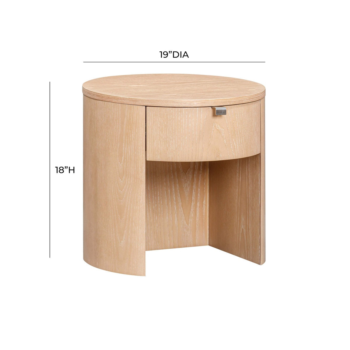 Table de chevet ronde en bois Marlow