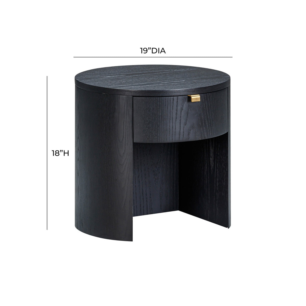 Table de chevet ronde en bois Marlow