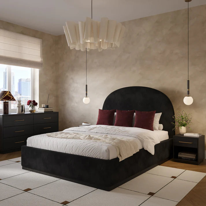 Lit en velours crème Marlow