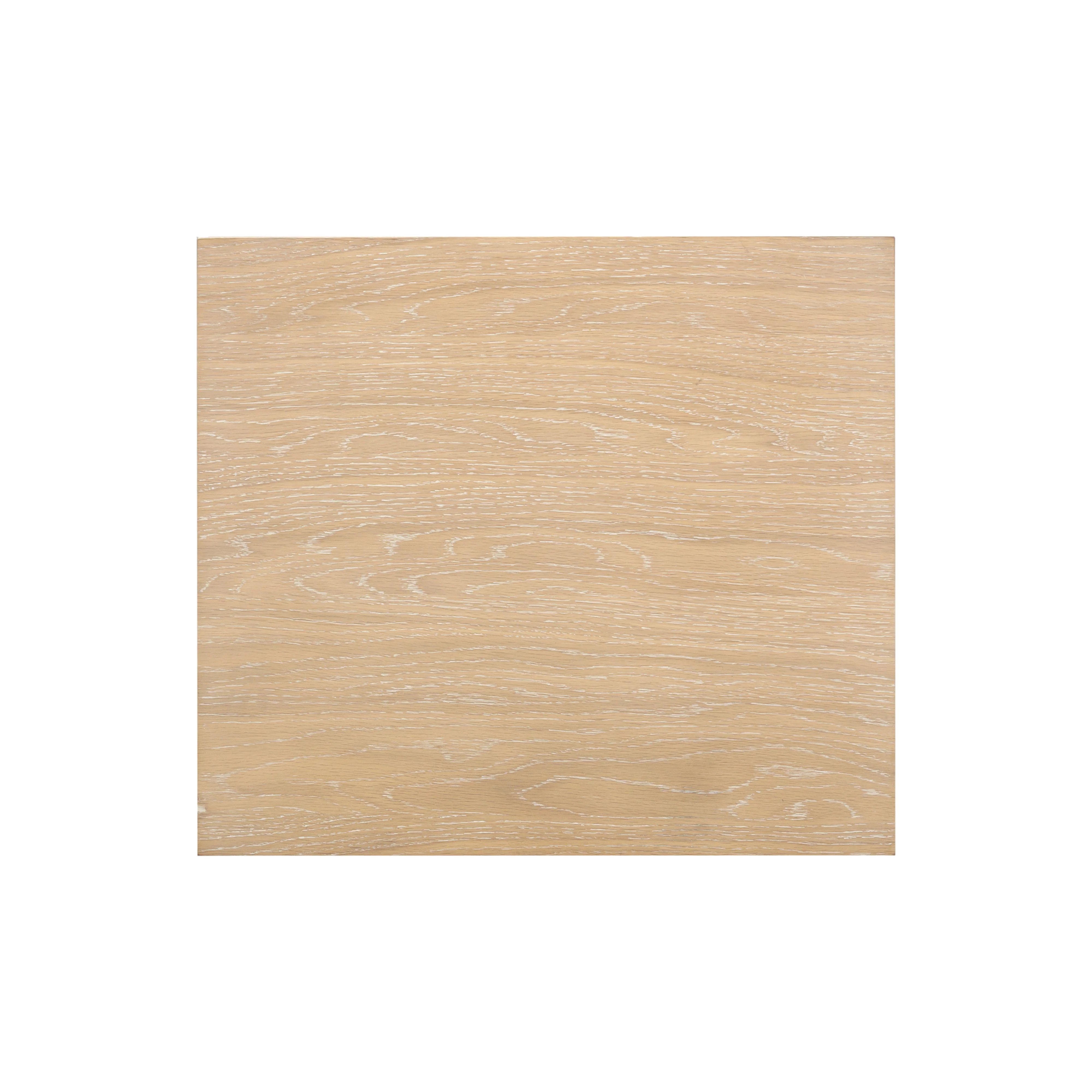 Bristol Park 20" Whitewashed Oak Wood 2-Drawer Nightstand