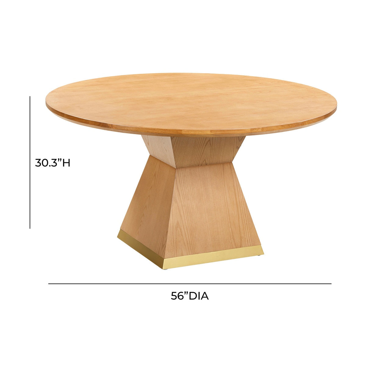 Table à manger ronde en bois naturel Nolan
