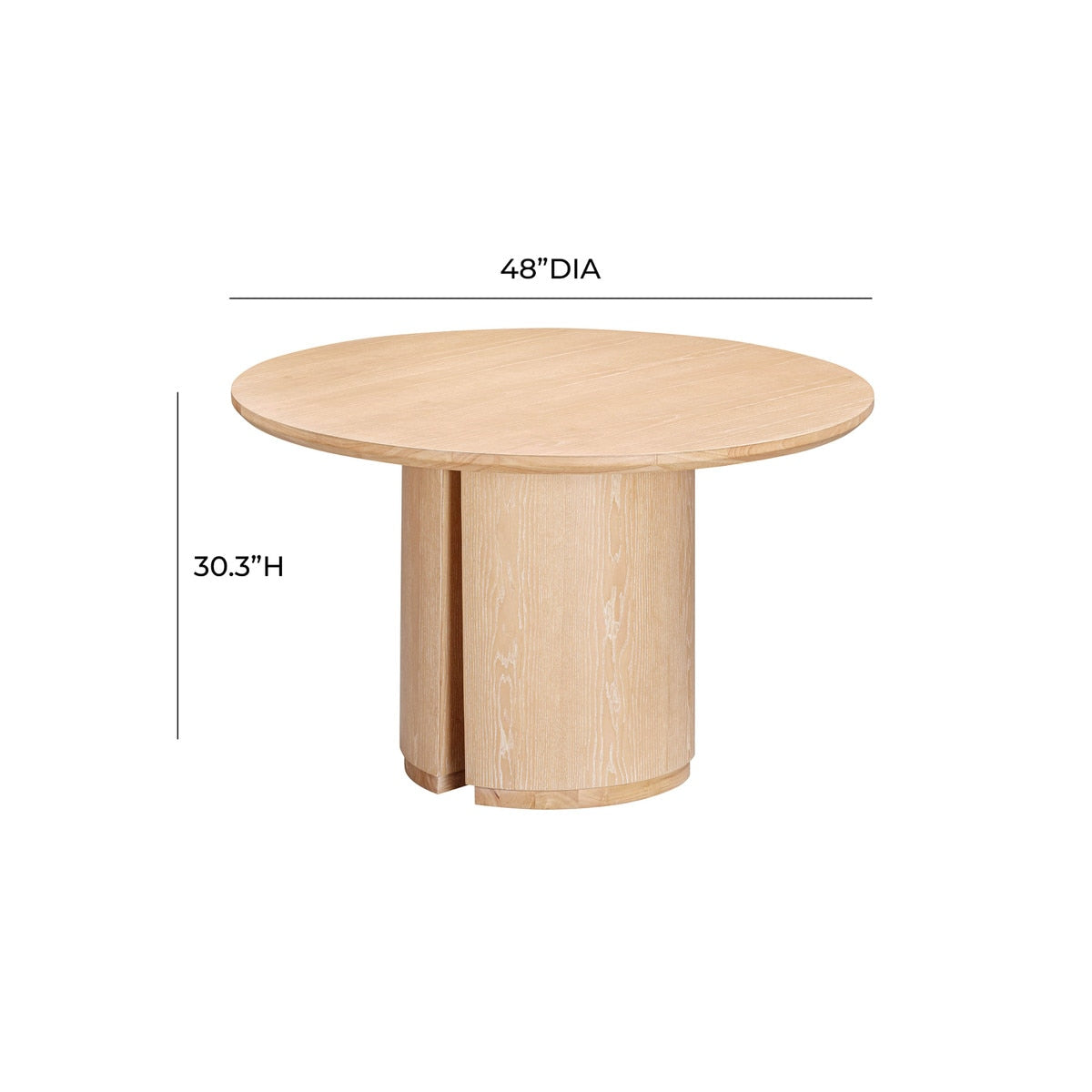 Table à manger ronde en bois naturel Marlow