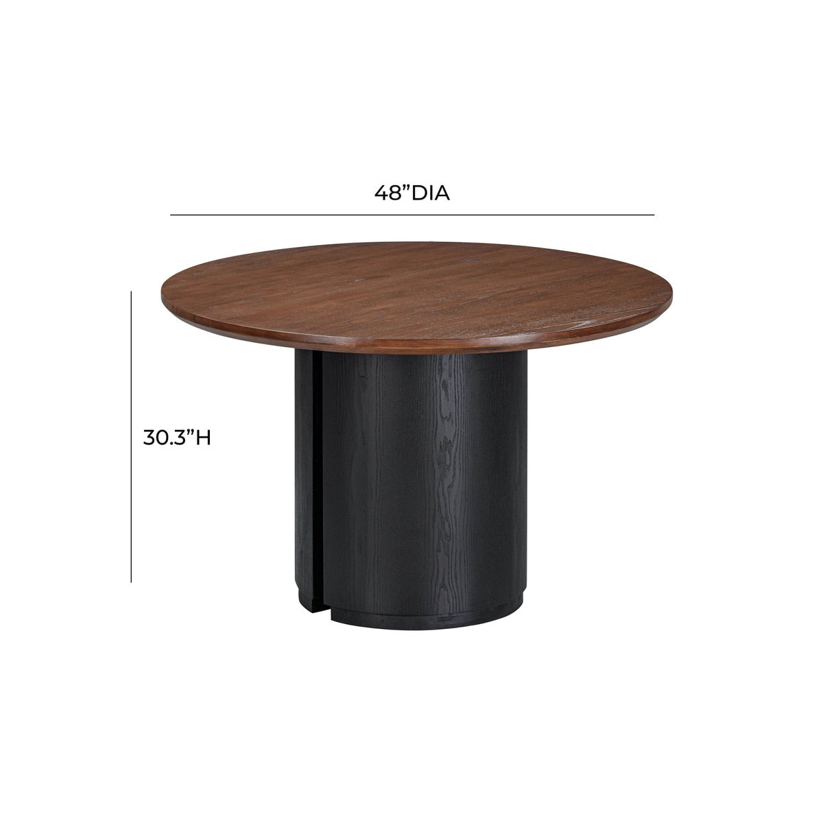 Table à manger ronde en bois noir Marlow