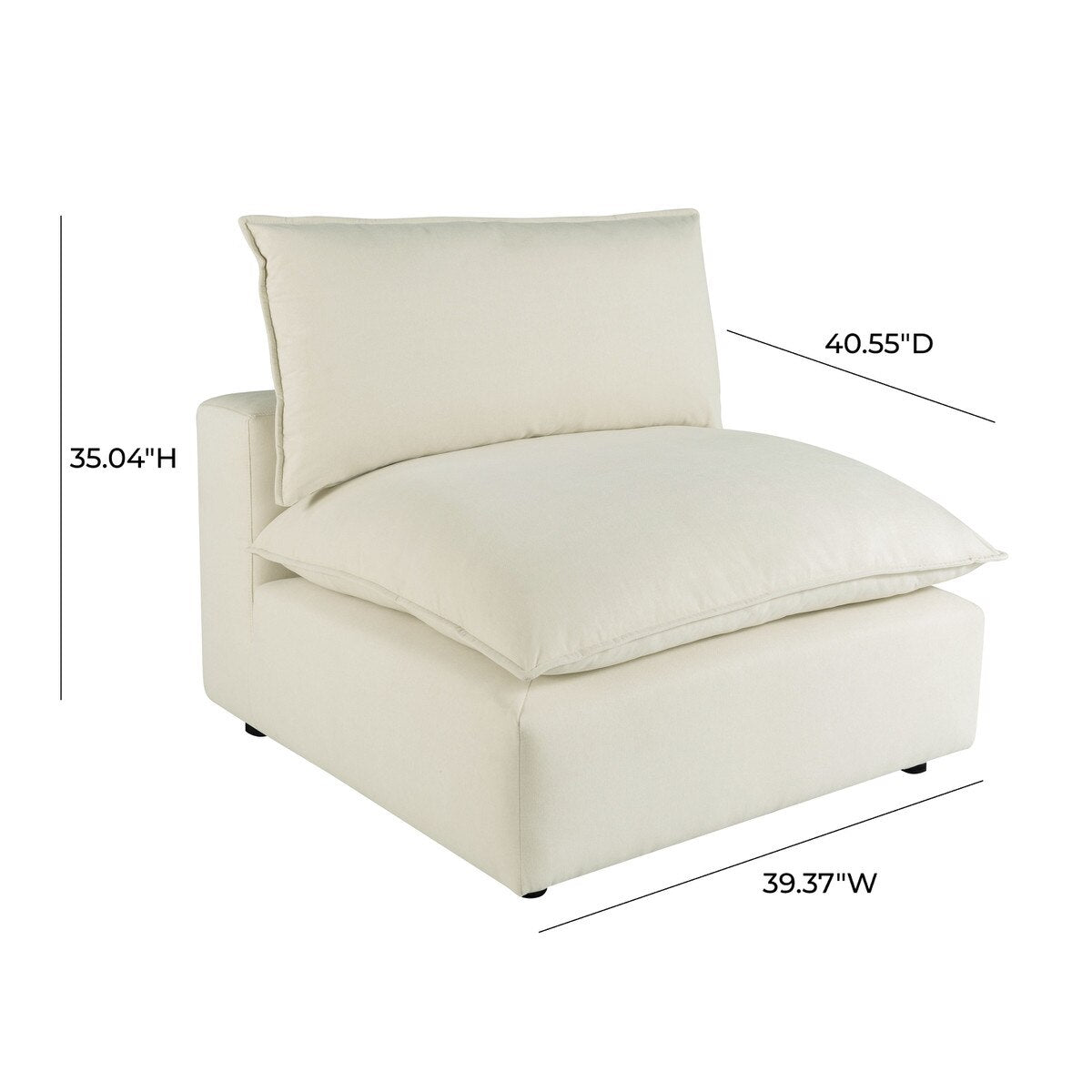 Chaise sans accoudoirs Cali Natural Performance Fabric