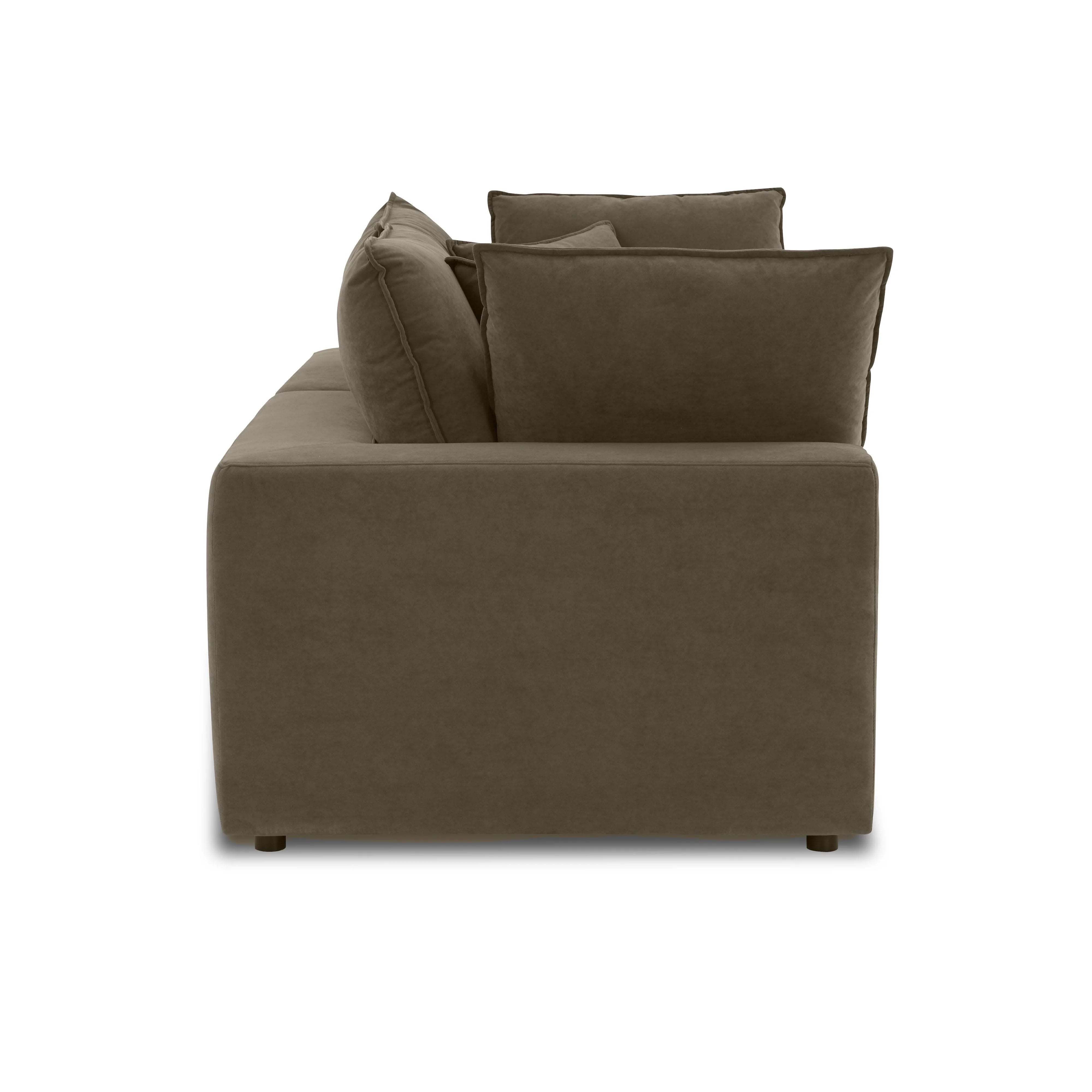 Cali 80" Chocolate Brown Performance Velvet Loveseat