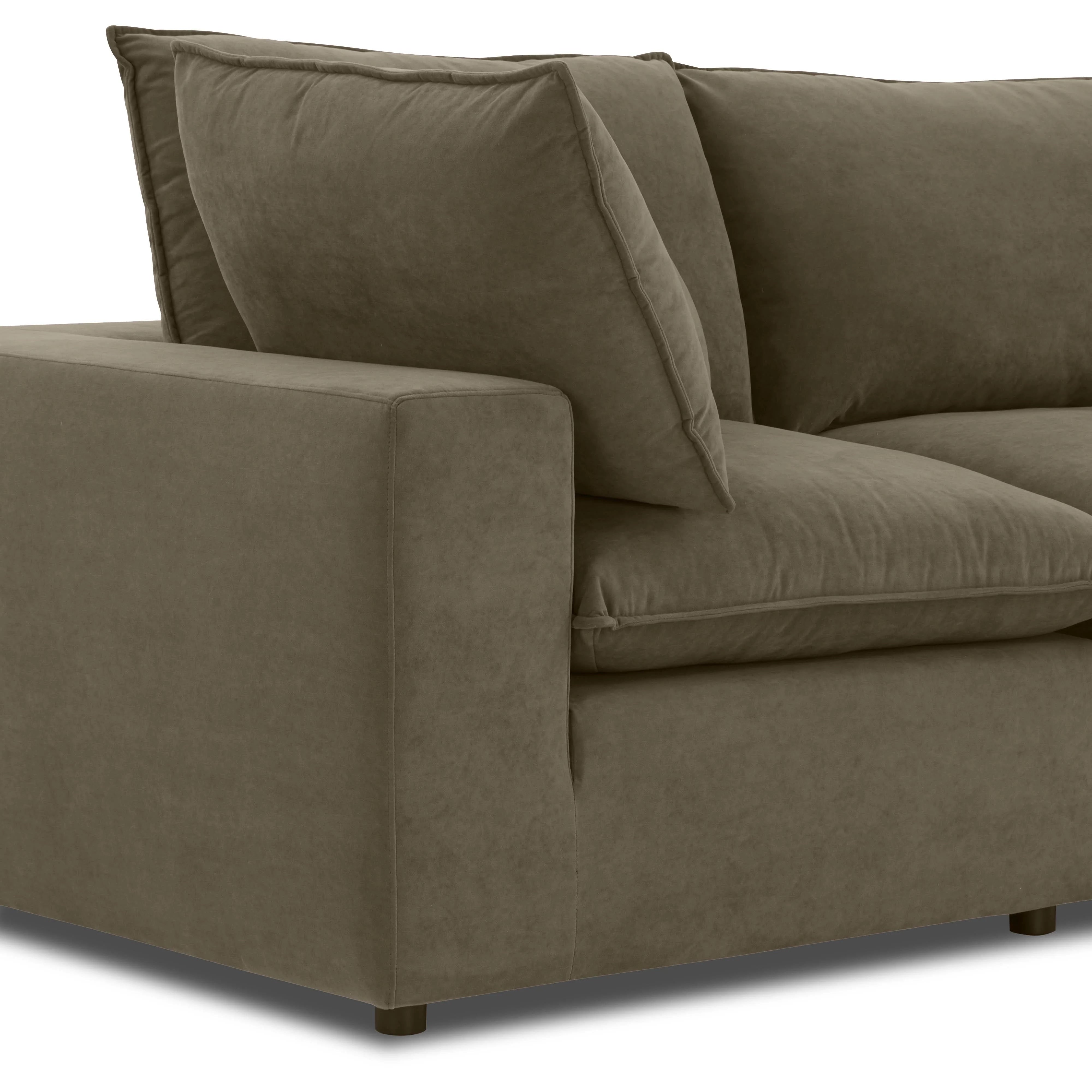 Canapé modulaire Cali en velours marron chocolat