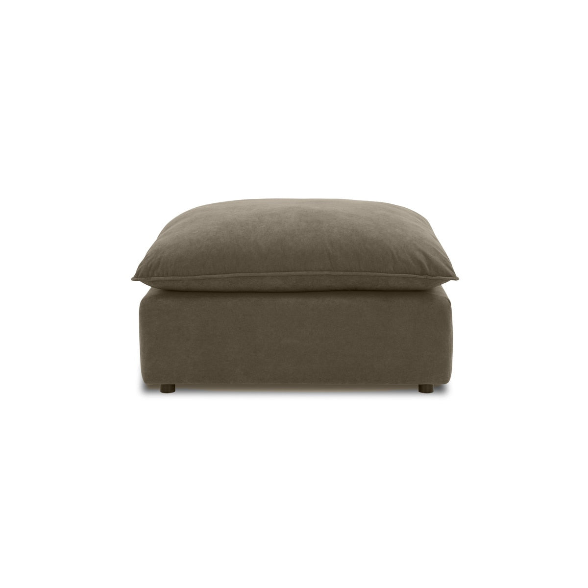 Pouf Cali en velours marron chocolat Performance