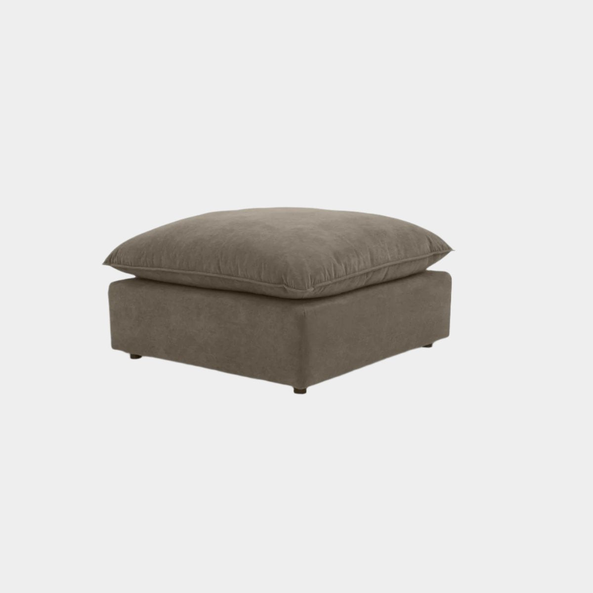 Pouf Cali en velours marron chocolat Performance