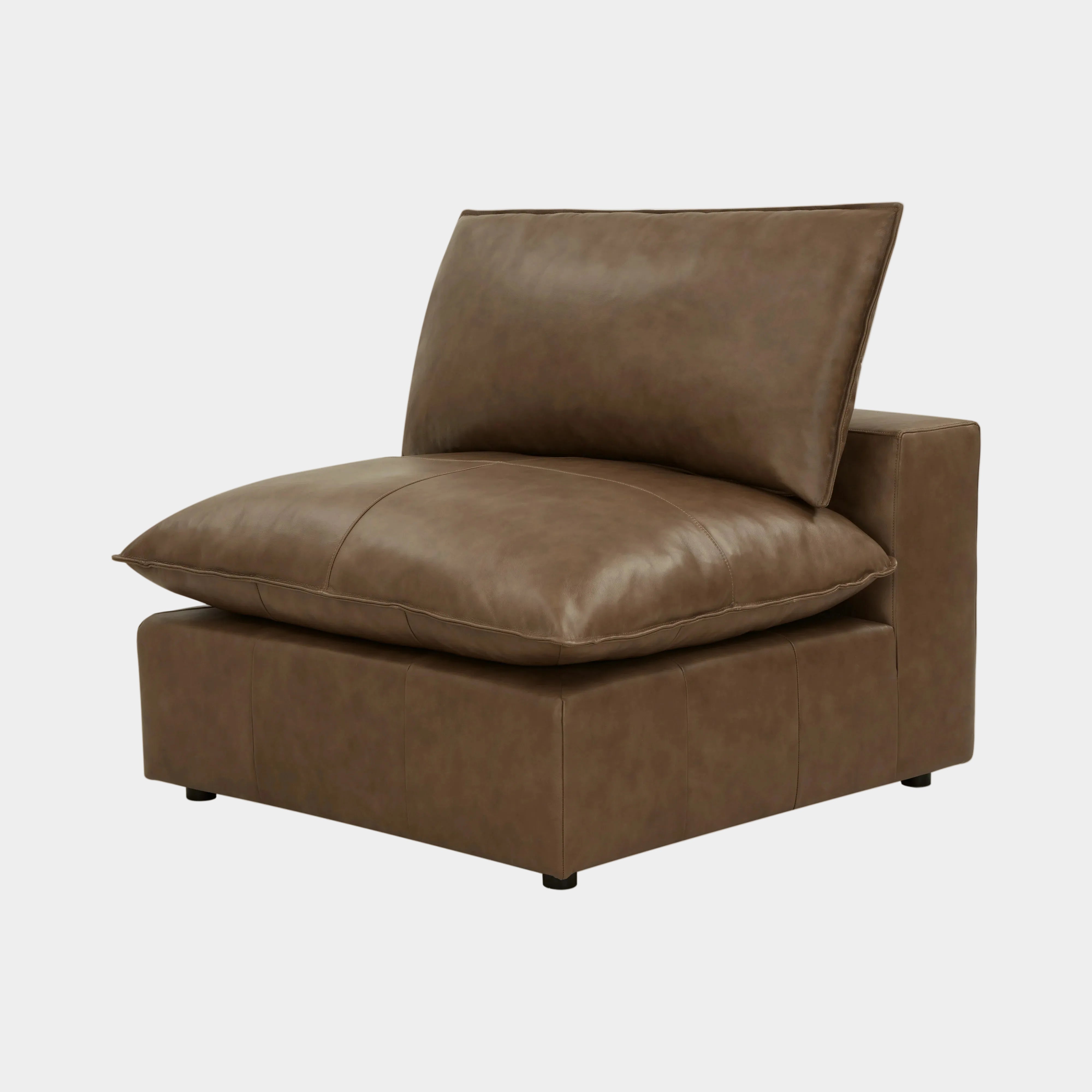 Cali Brown Leather Modular Armless Chair