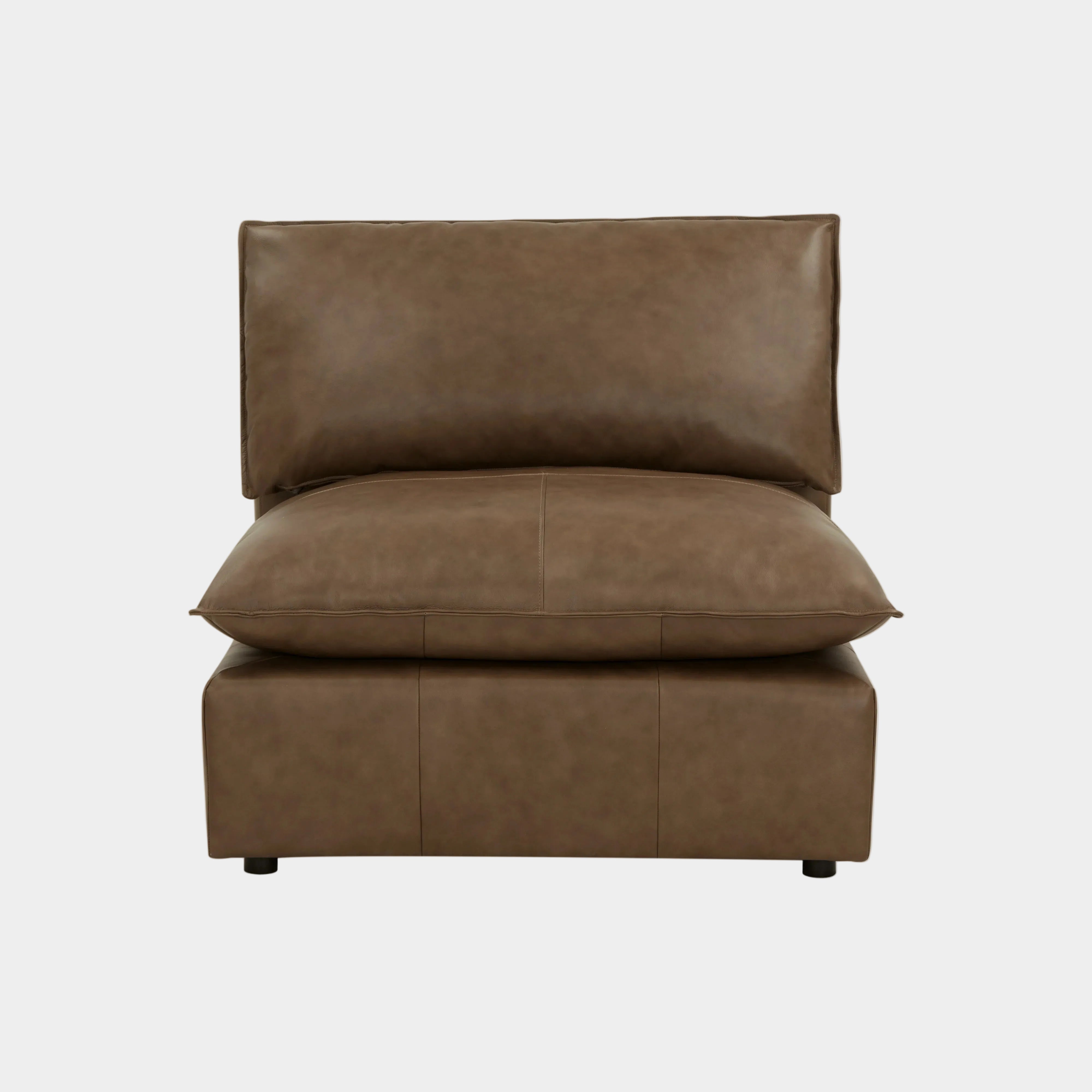 Cali Brown Leather Modular Armless Chair