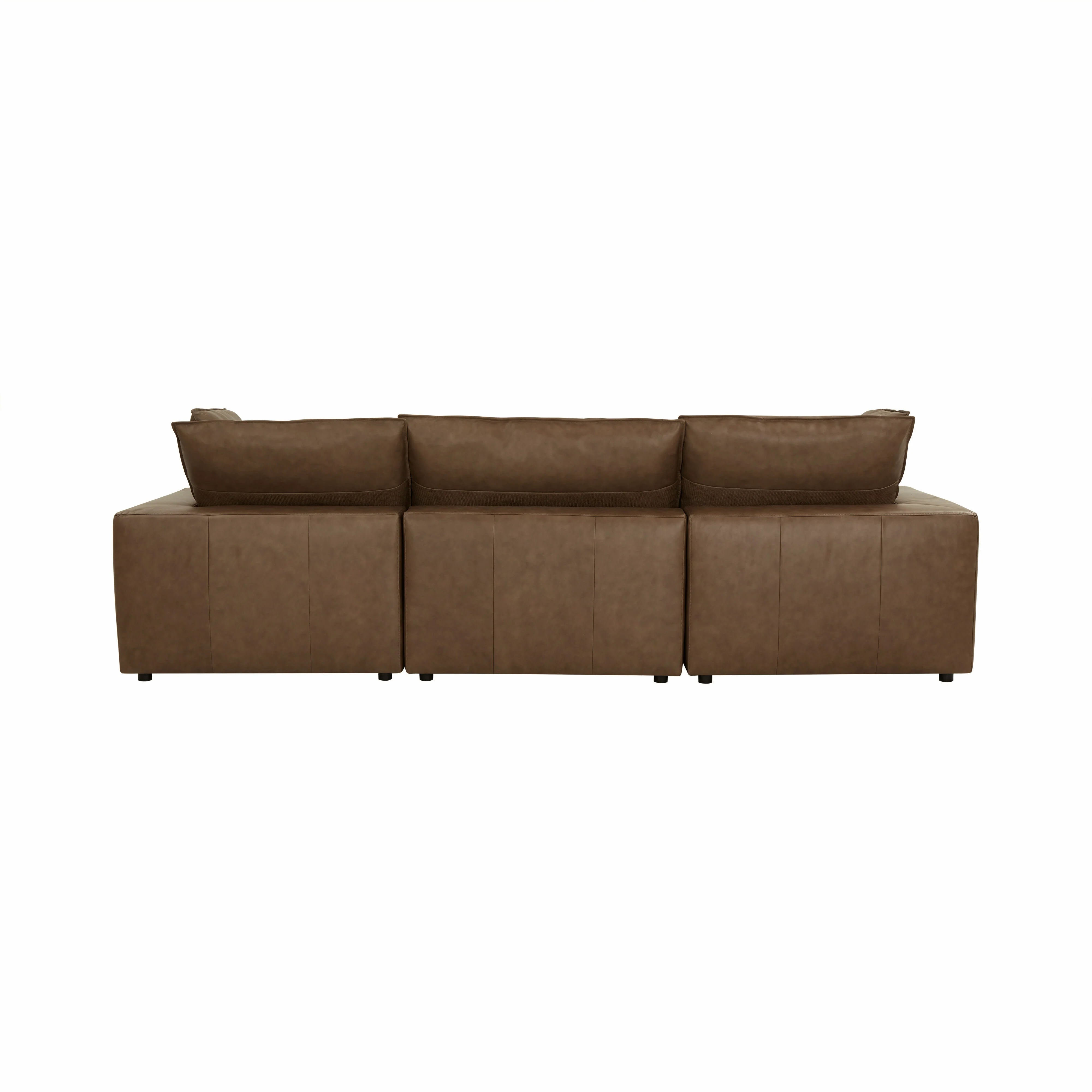 Cali 4-Piece Brown Leather Modular Sectional