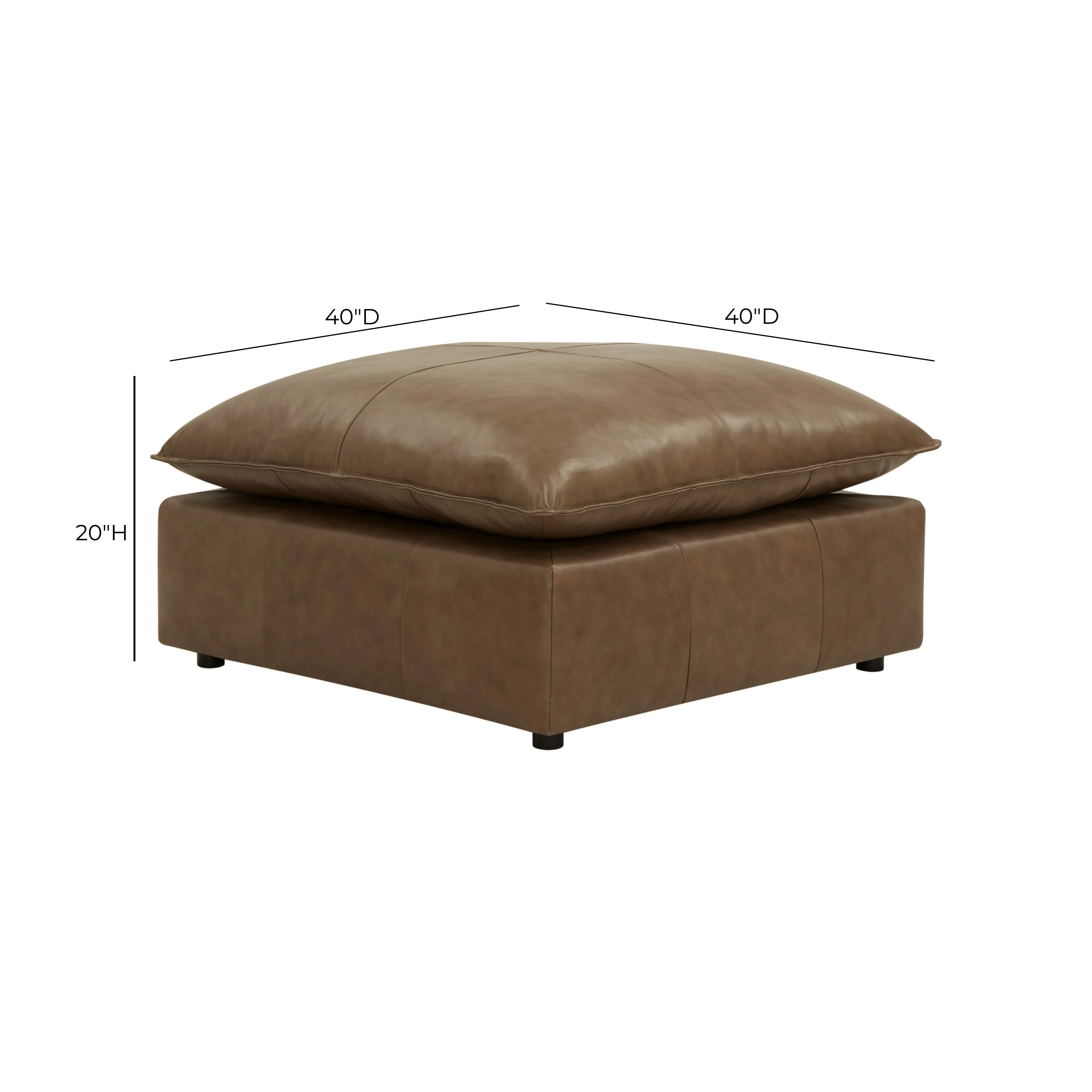 Cali Brown Leather Ottoman