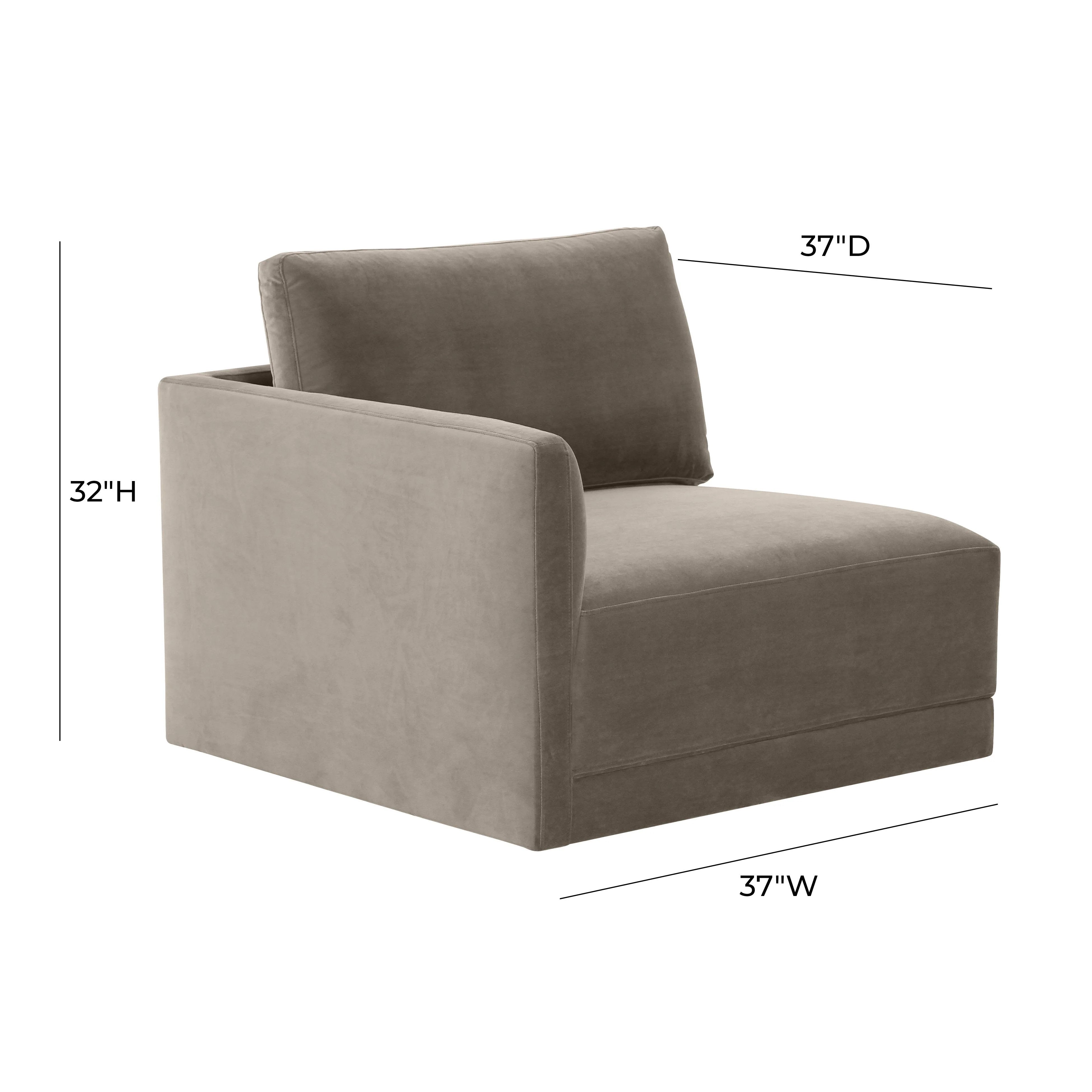 Willow Performance Velvet Modular LAF Corner Chair