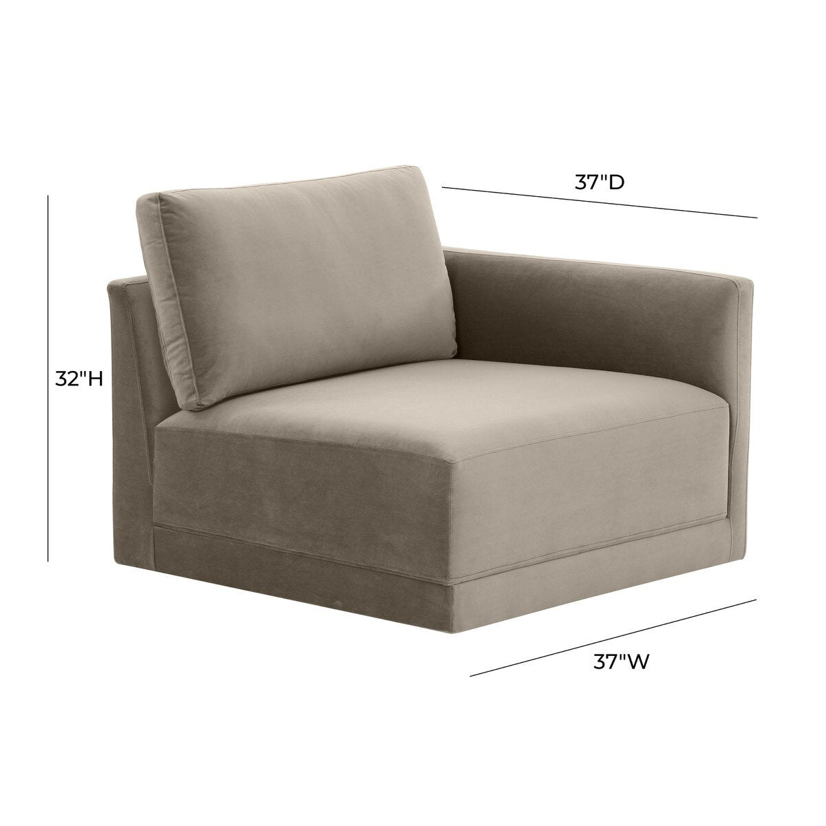 Fauteuil d'angle Willow Taupe RAF
