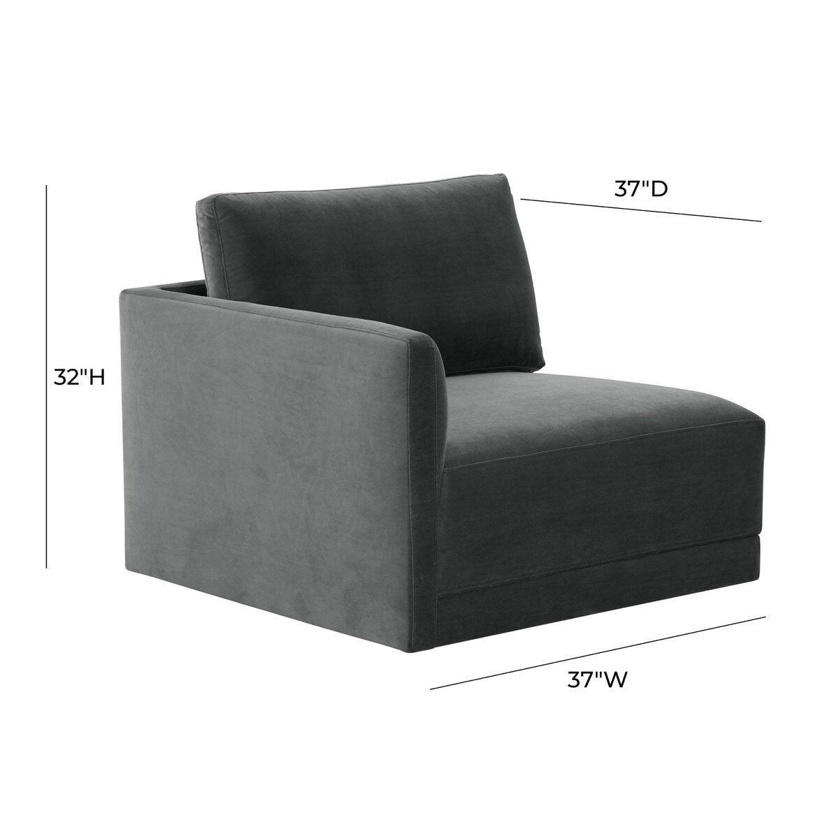 Fauteuil d'angle Willow Charcoal LAF