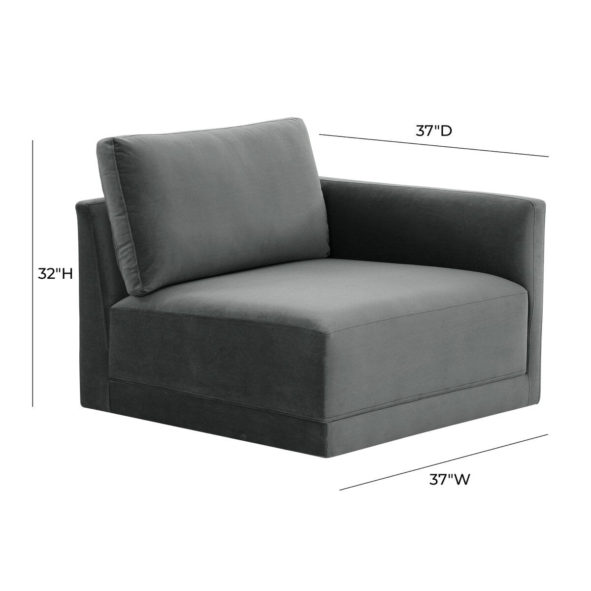 Fauteuil d'angle Willow Charcoal RAF