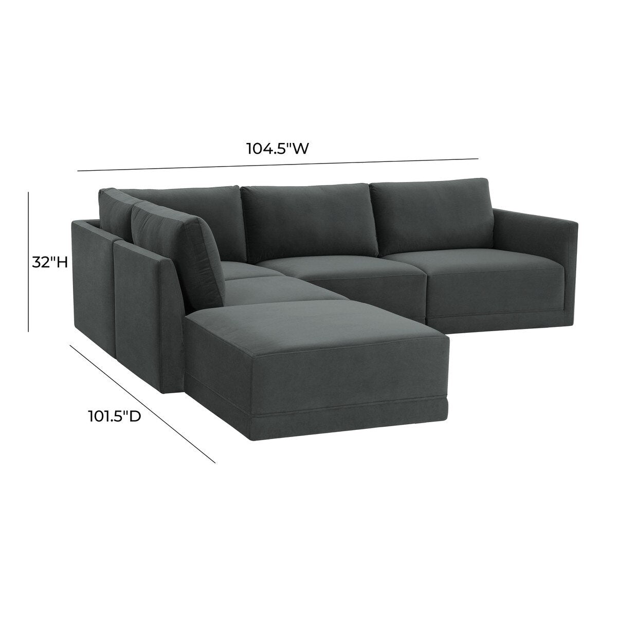 Canapé modulable LAF Willow Charcoal