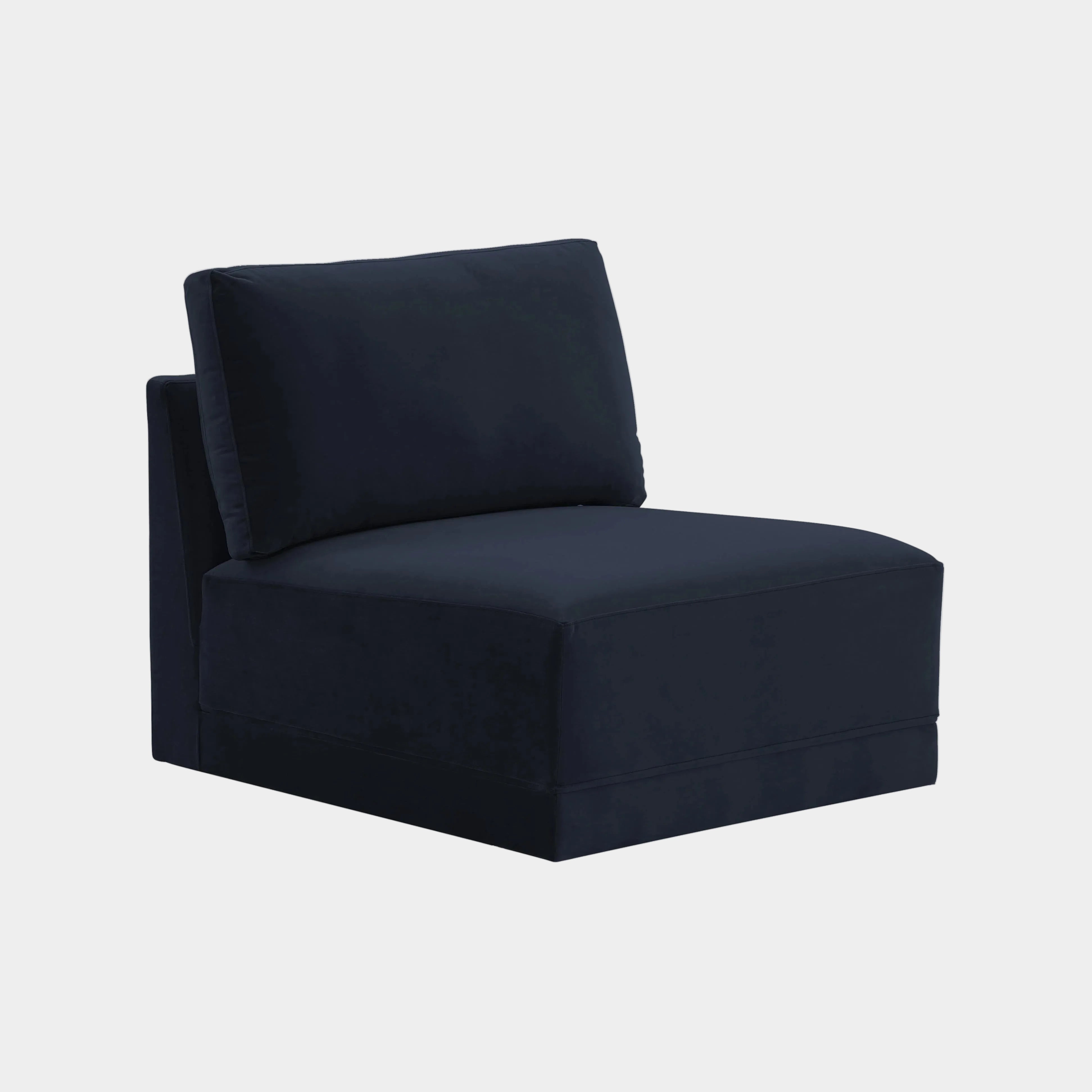 Willow Performance Velvet Modular Armless Chair