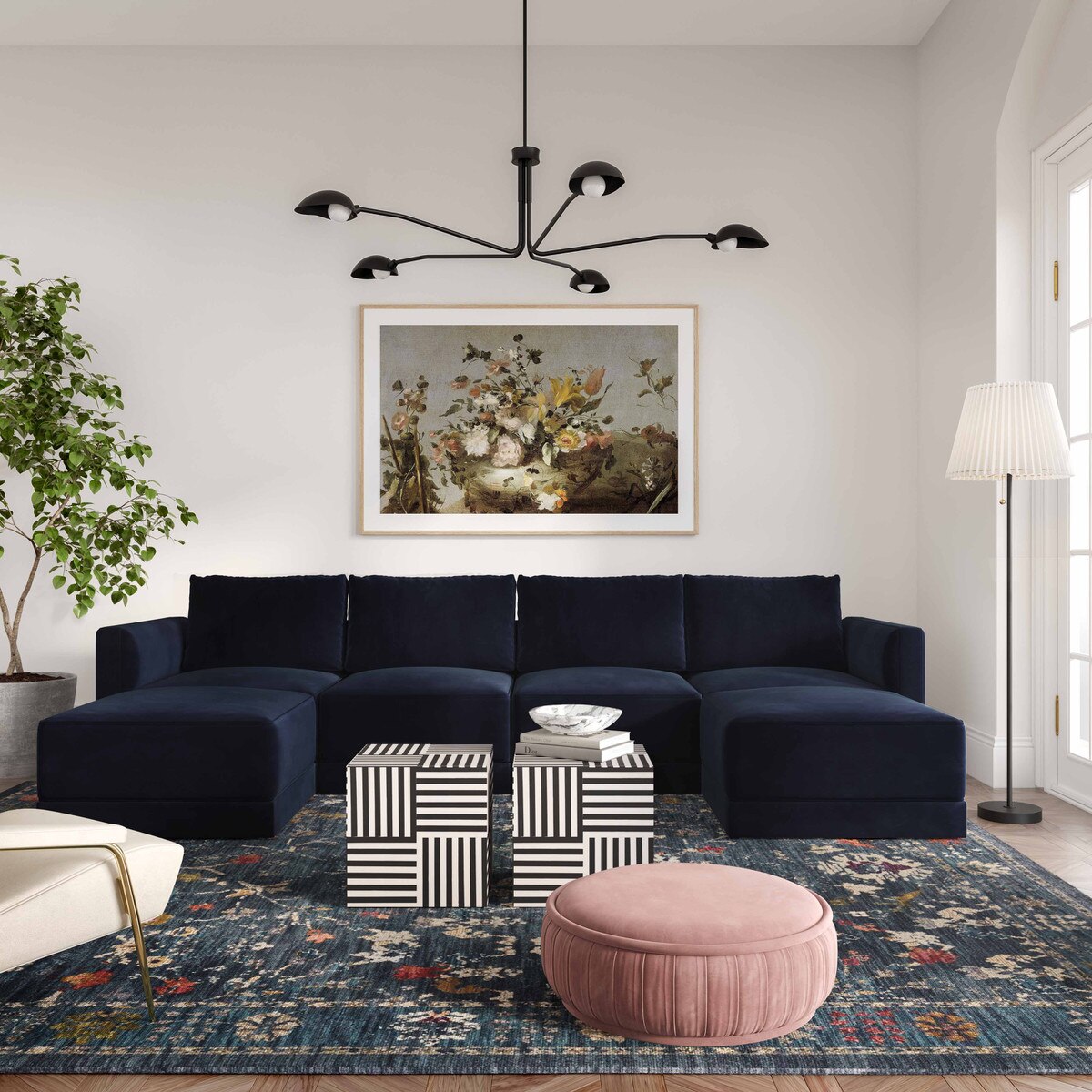 Sectionnel modulaire en U Willow Navy