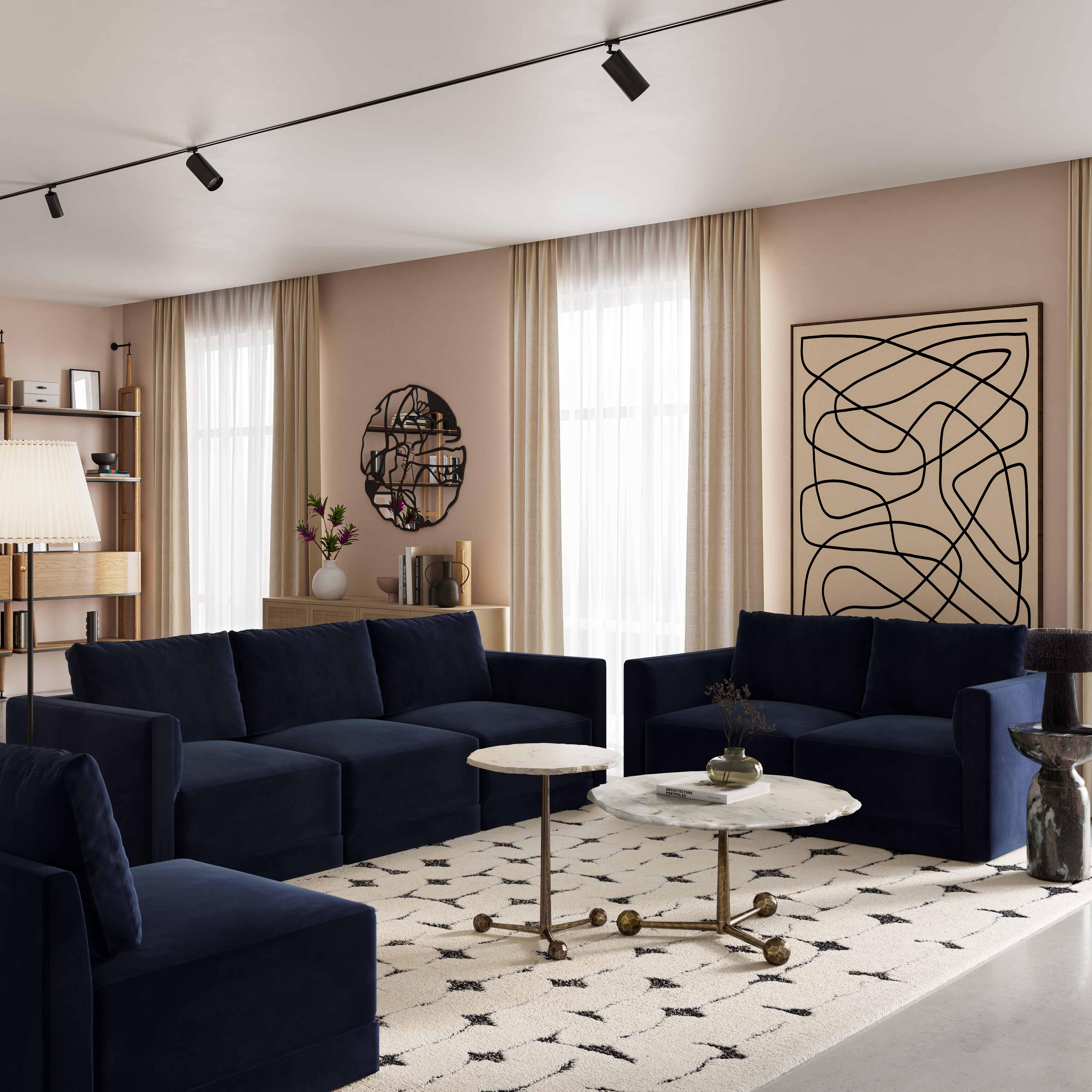 Willow 105" Performance Velvet Modular Sofa