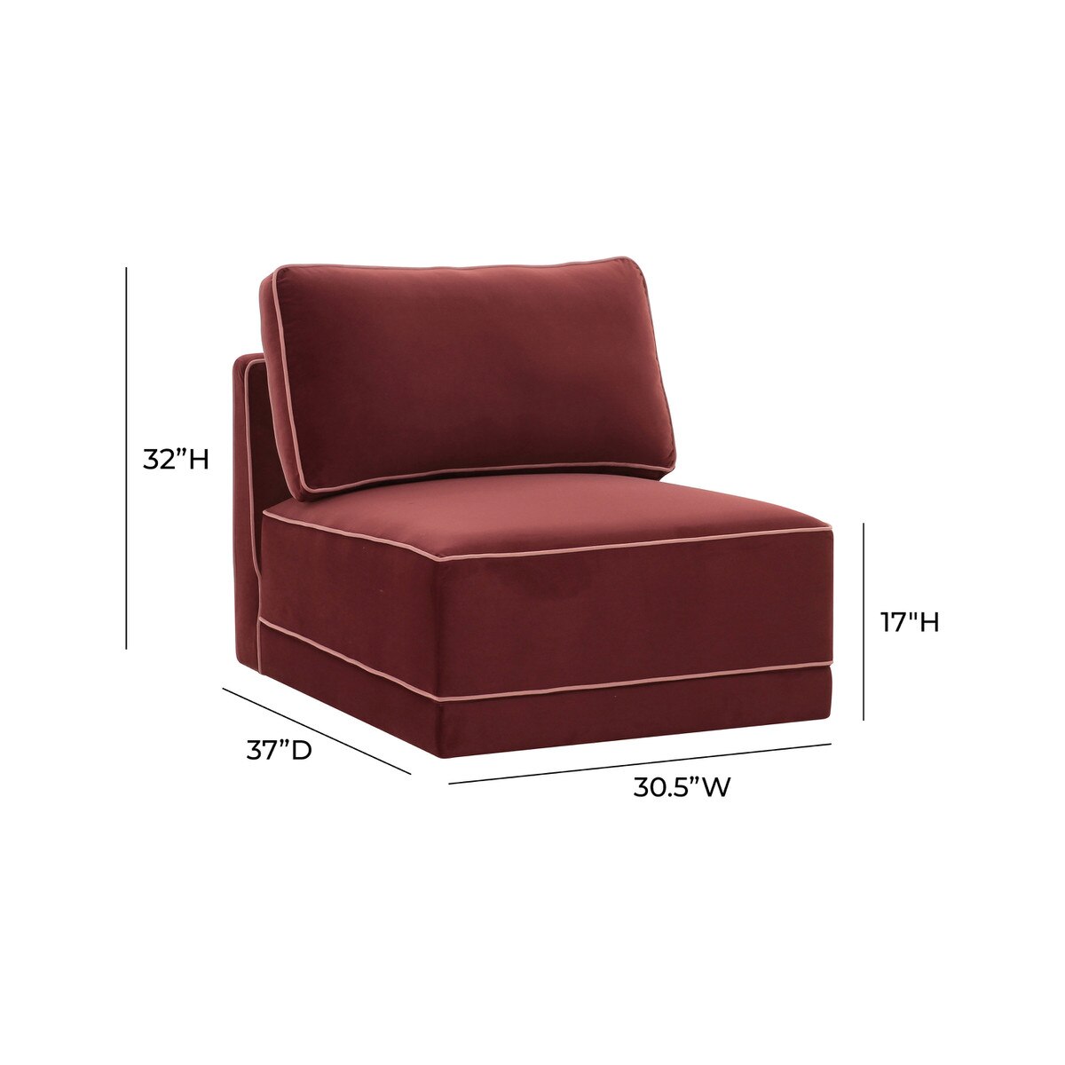 Chaise sans accoudoirs Willow Berry rouge
