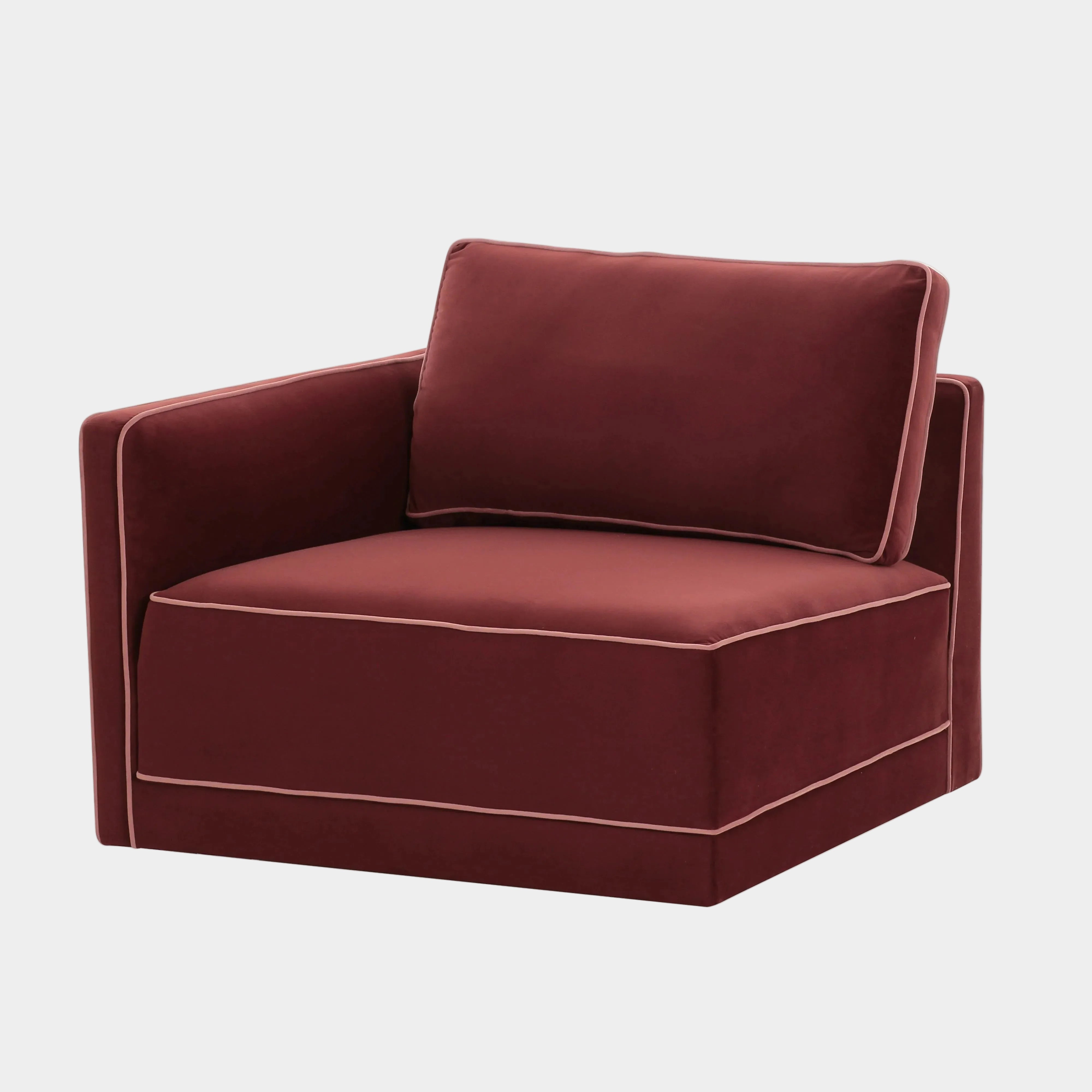Willow Performance Velvet Modular LAF Corner Chair