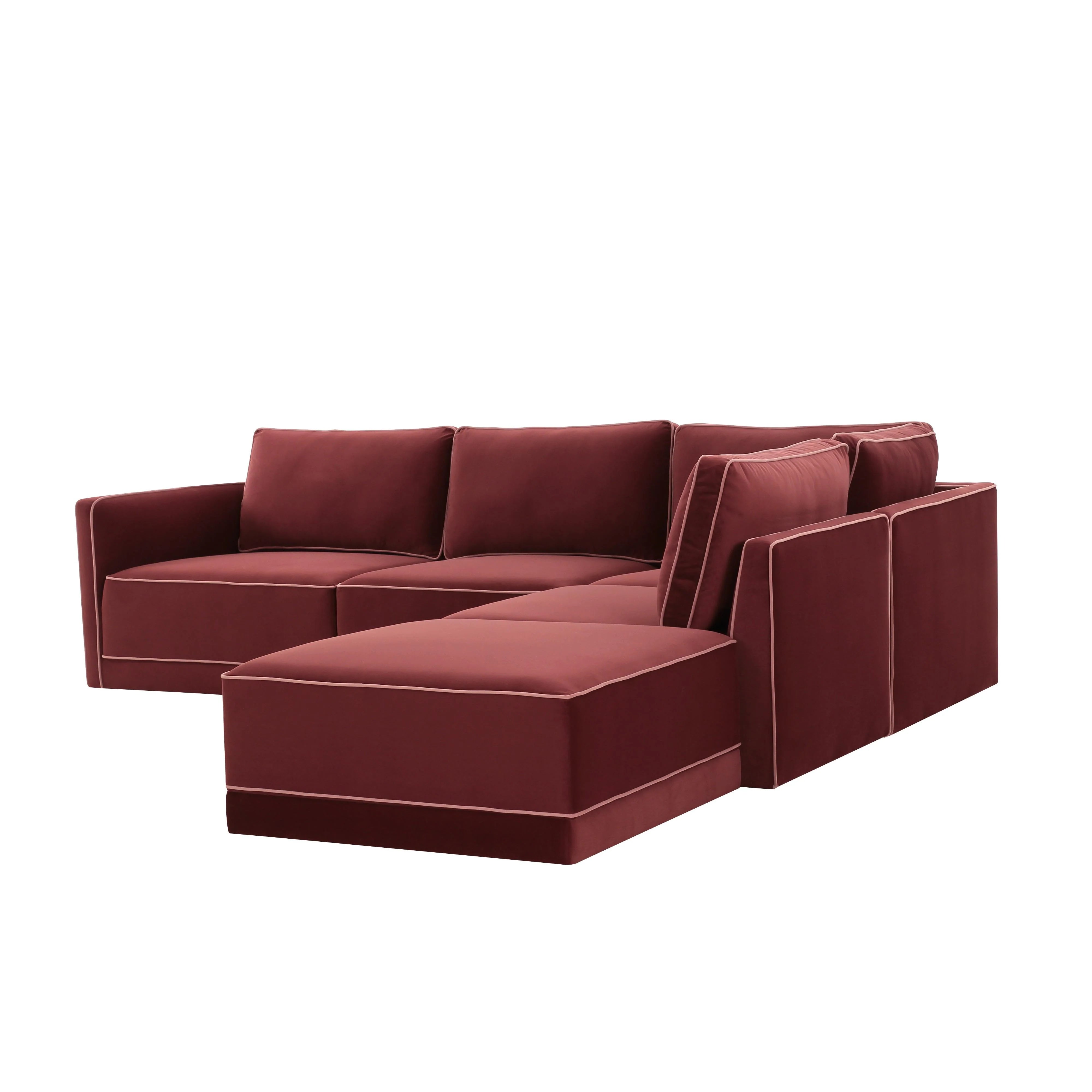 Willow 5-Piece Performance Velvet Modular Right Facing Sectional