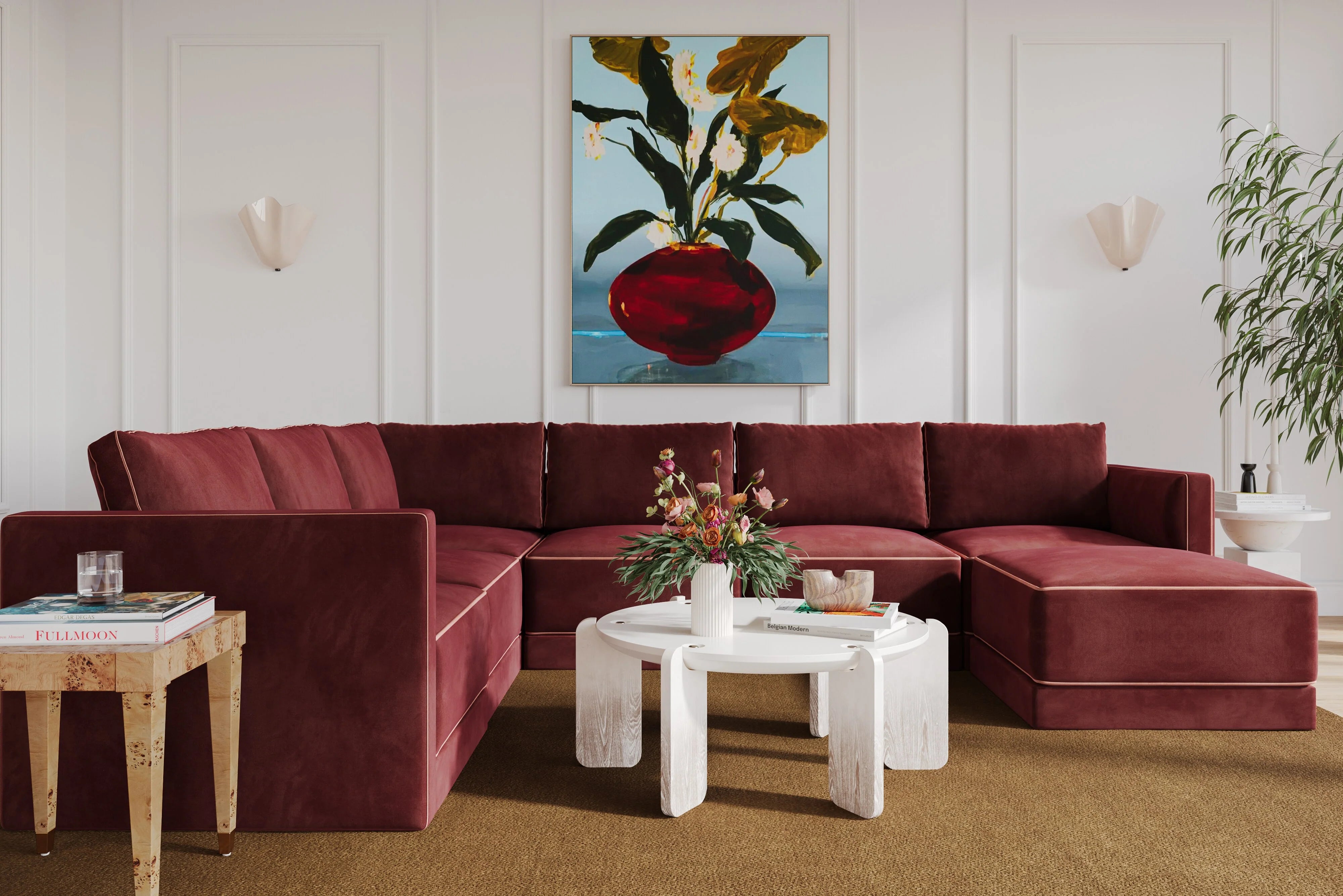 Willow 7-Piece Performance Velvet Modular Large Chaise Sectional