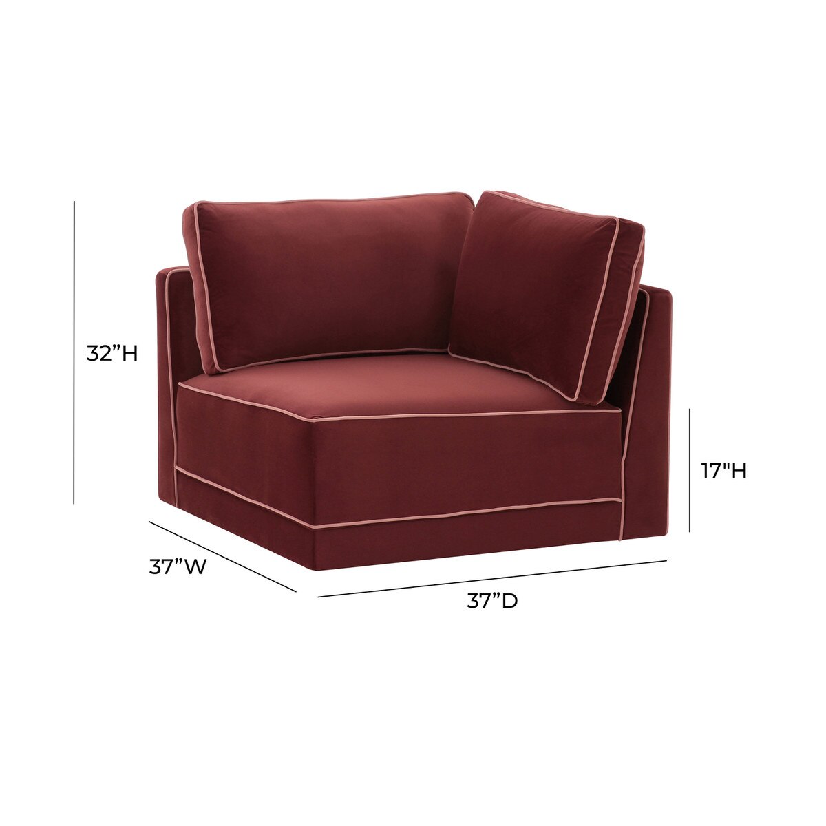 Chaise d'angle Willow Berry rouge