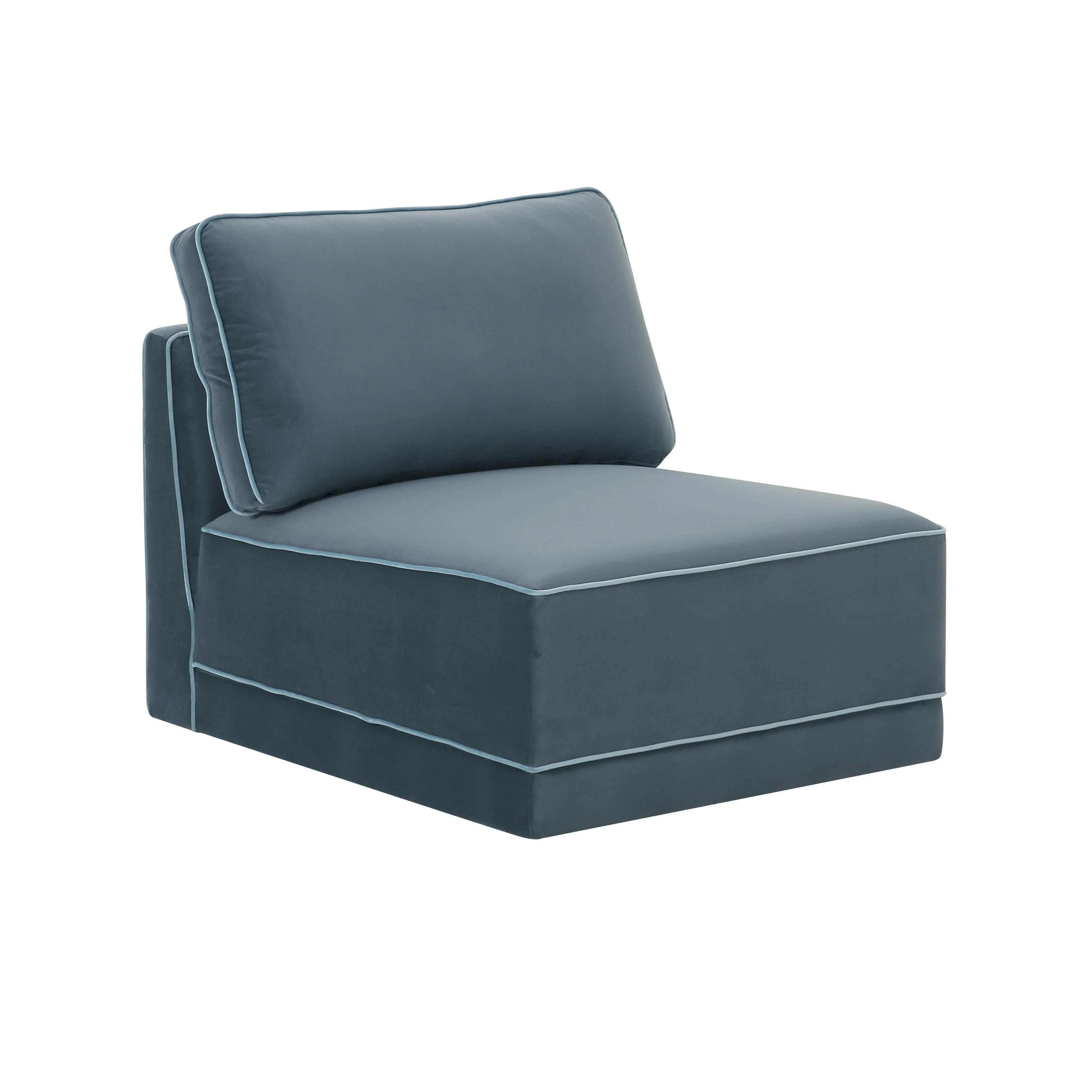 Willow Performance Velvet Modular Armless Chair