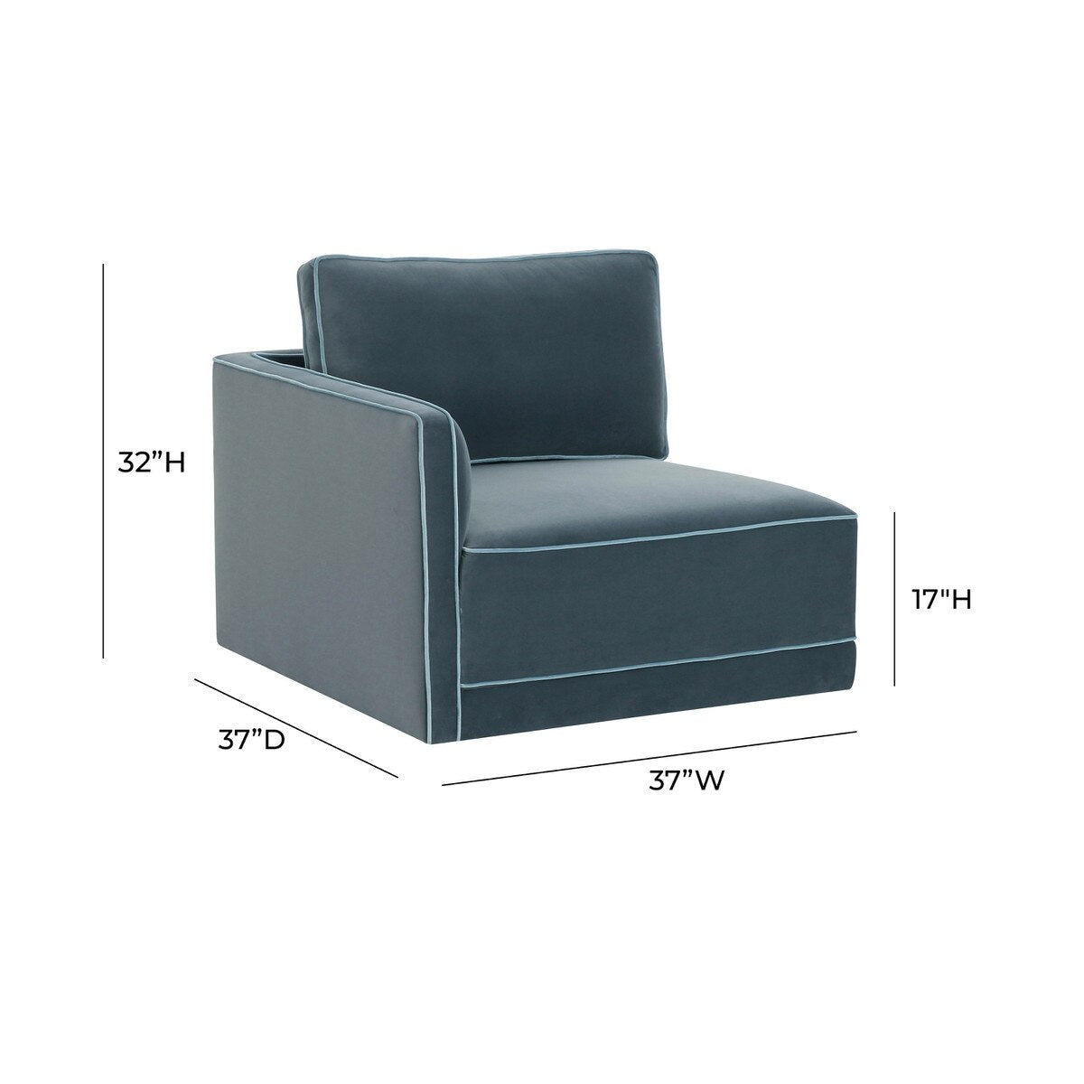 Fauteuil d'angle Willow Misty Blue LAF