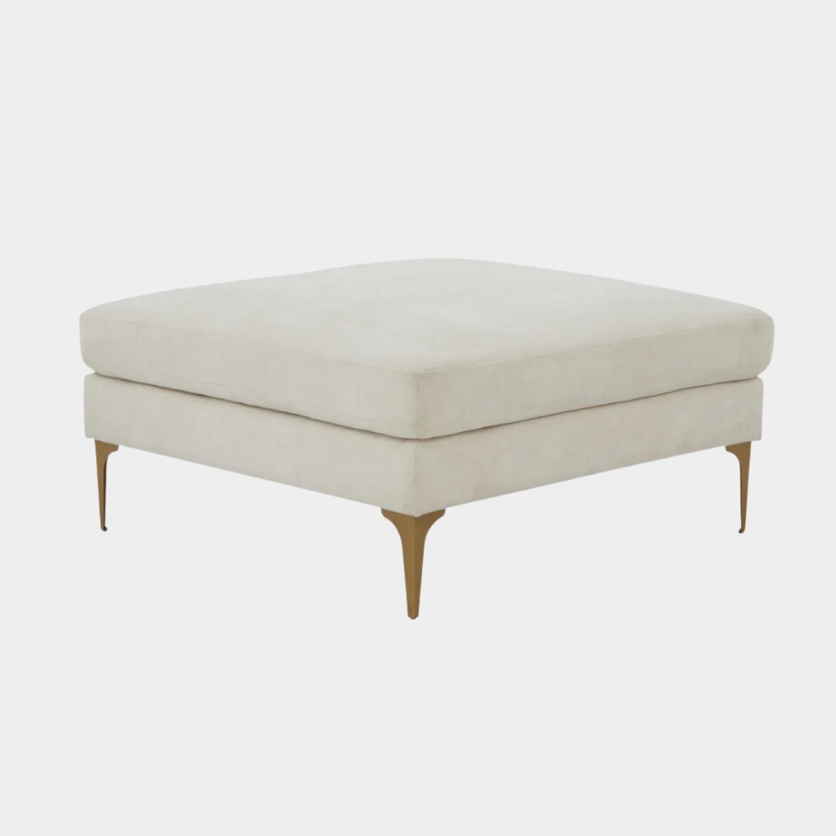 Pouf Serena avec pieds en laiton