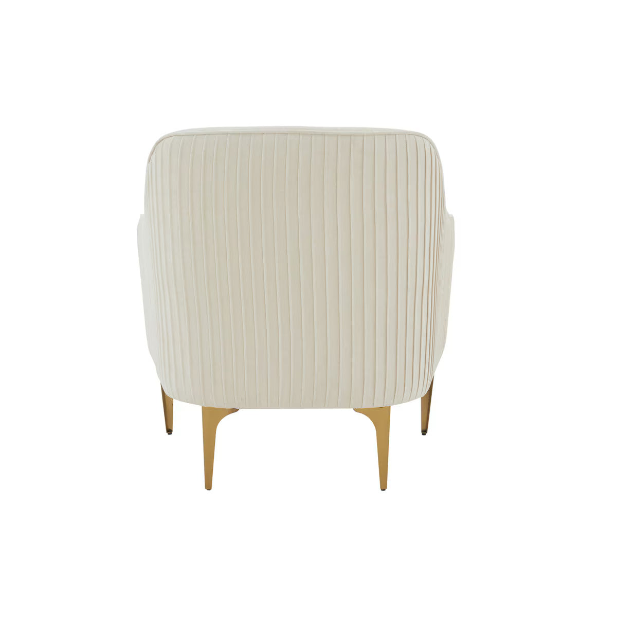 Chaise d'appoint Serena en velours crème avec pieds en laiton