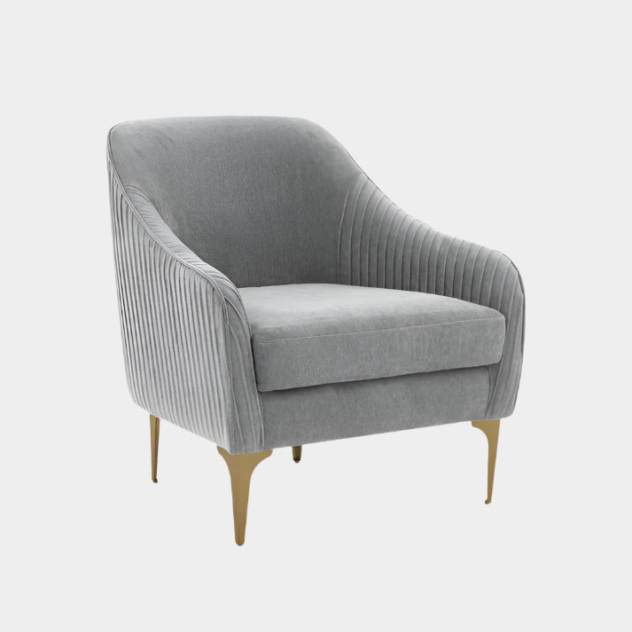 Chaise d'appoint Serena en velours crème avec pieds noirs