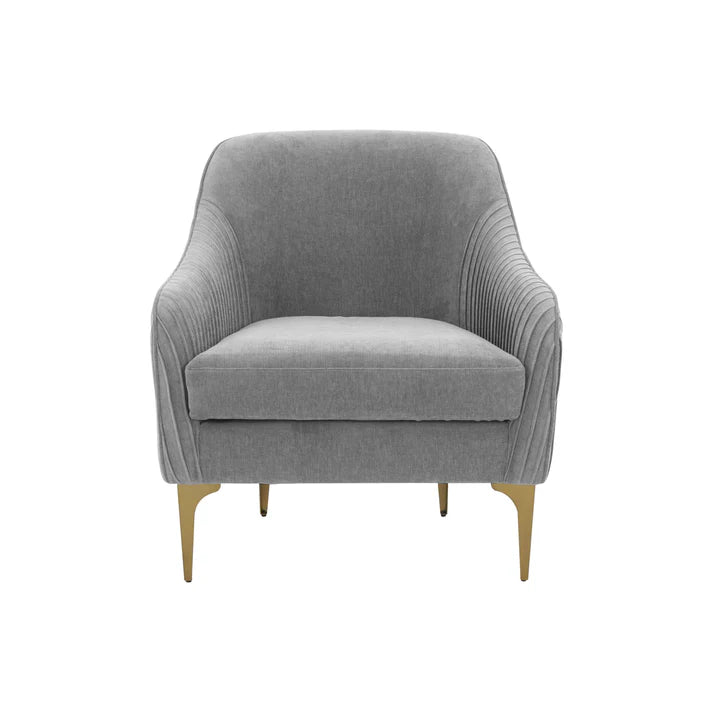 Chaise d'appoint Serena en velours crème avec pieds noirs