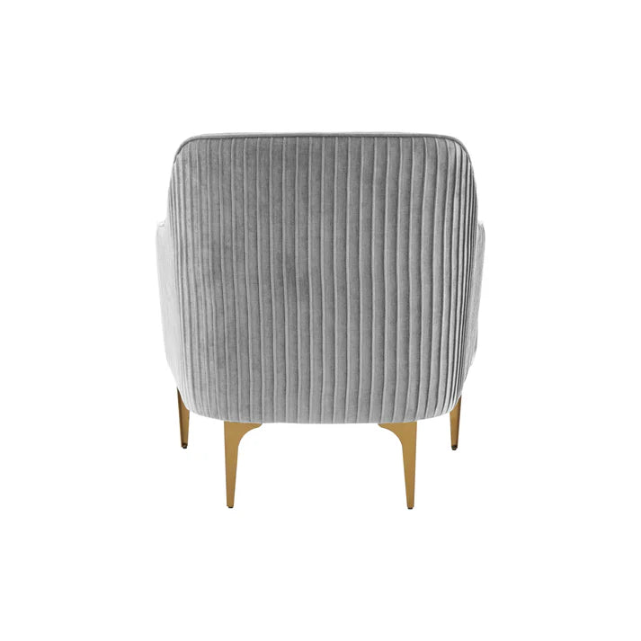 Chaise d'appoint Serena en velours crème avec pieds noirs