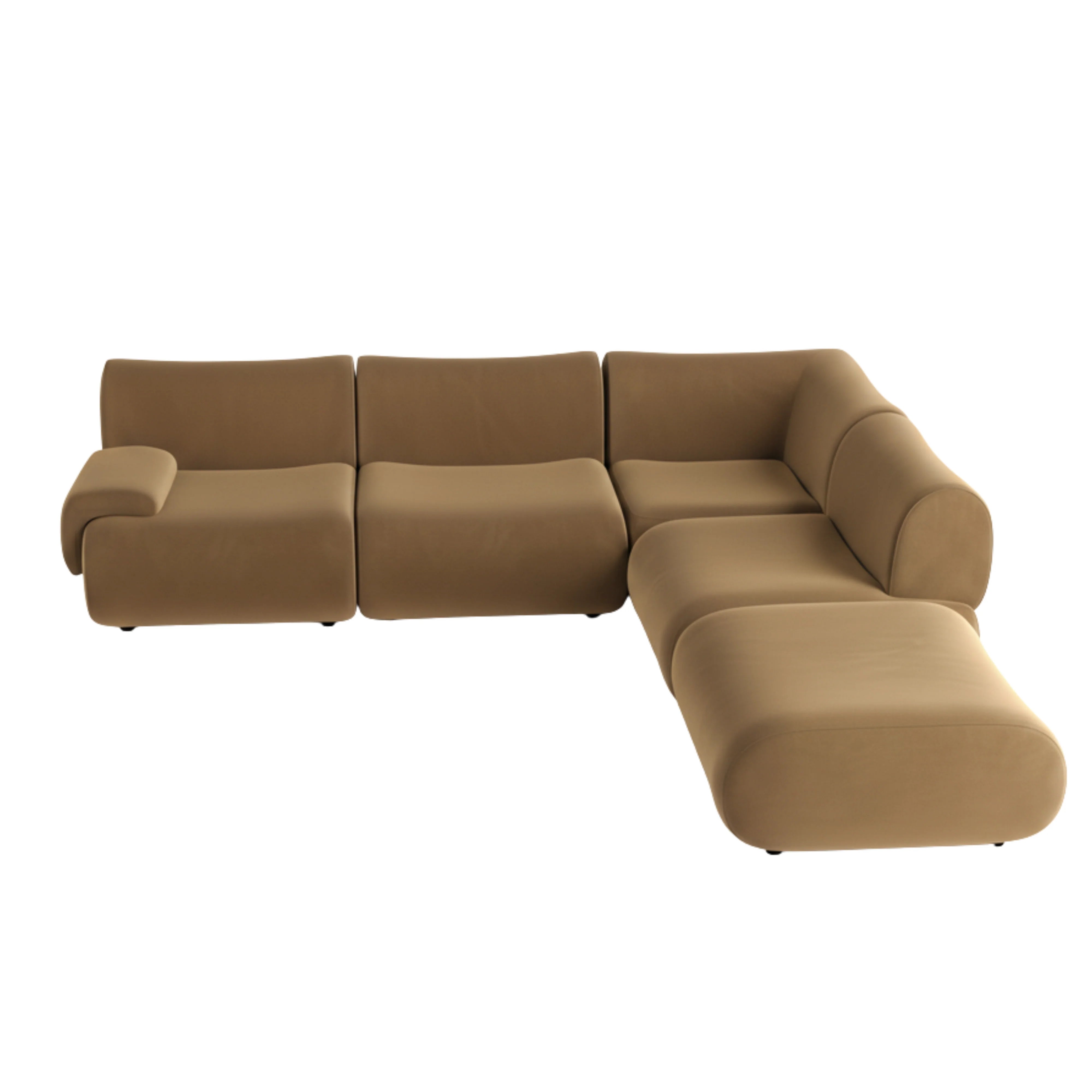 Zenith 5-Piece Performance Velvet Modular Sectional