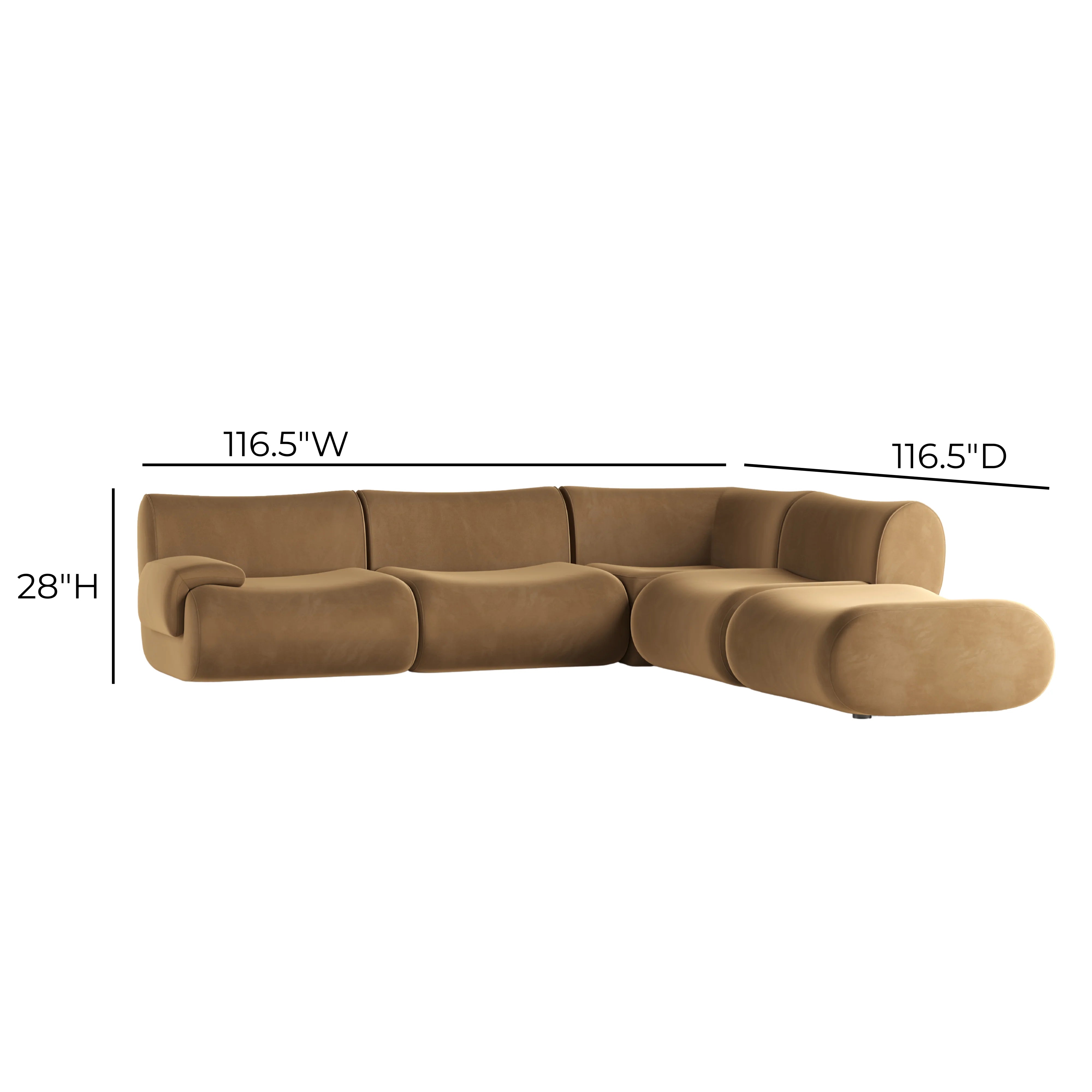 Zenith 5-Piece Performance Velvet Modular Sectional