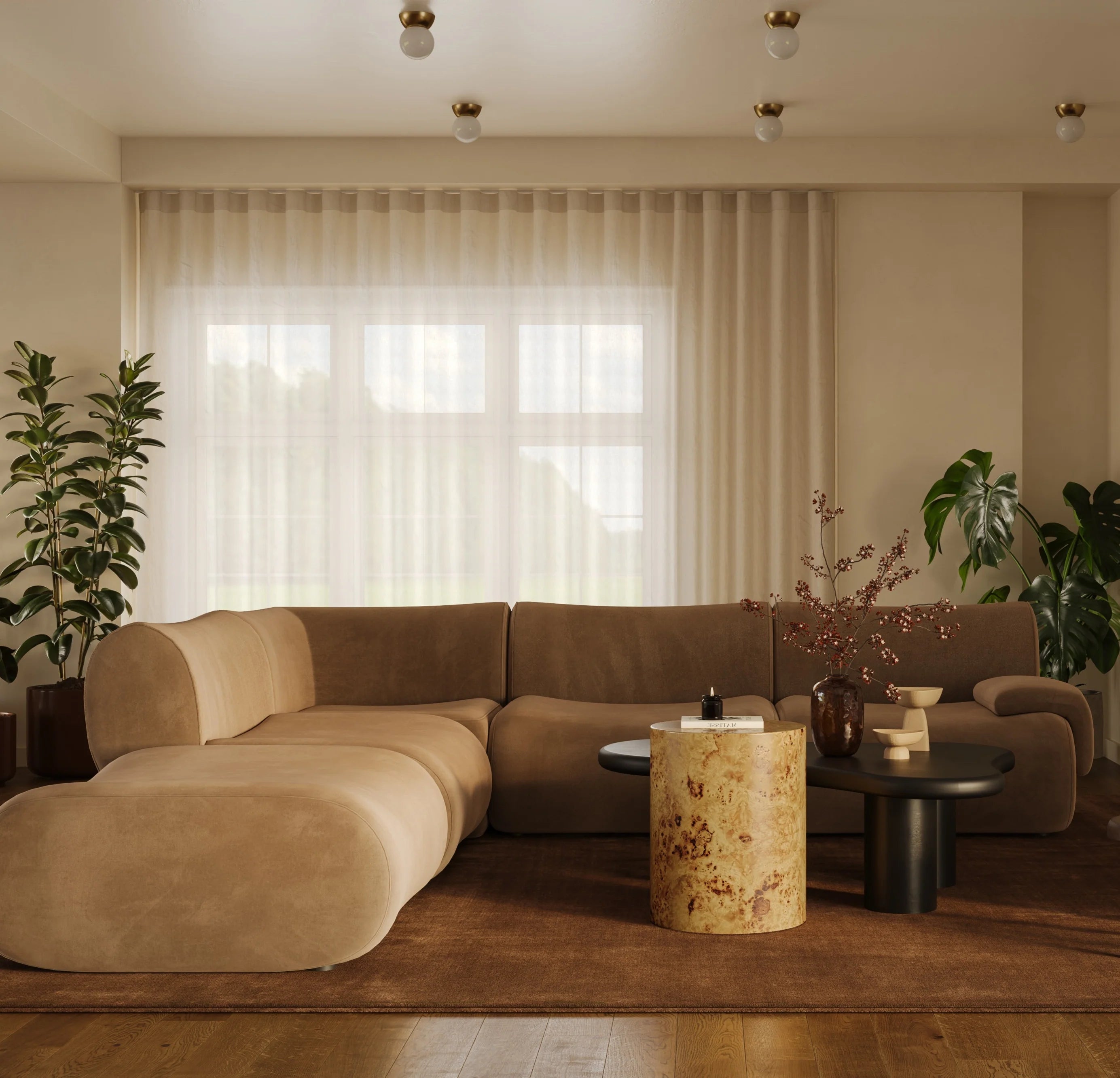 Zenith 5-Piece Performance Velvet Modular Sectional