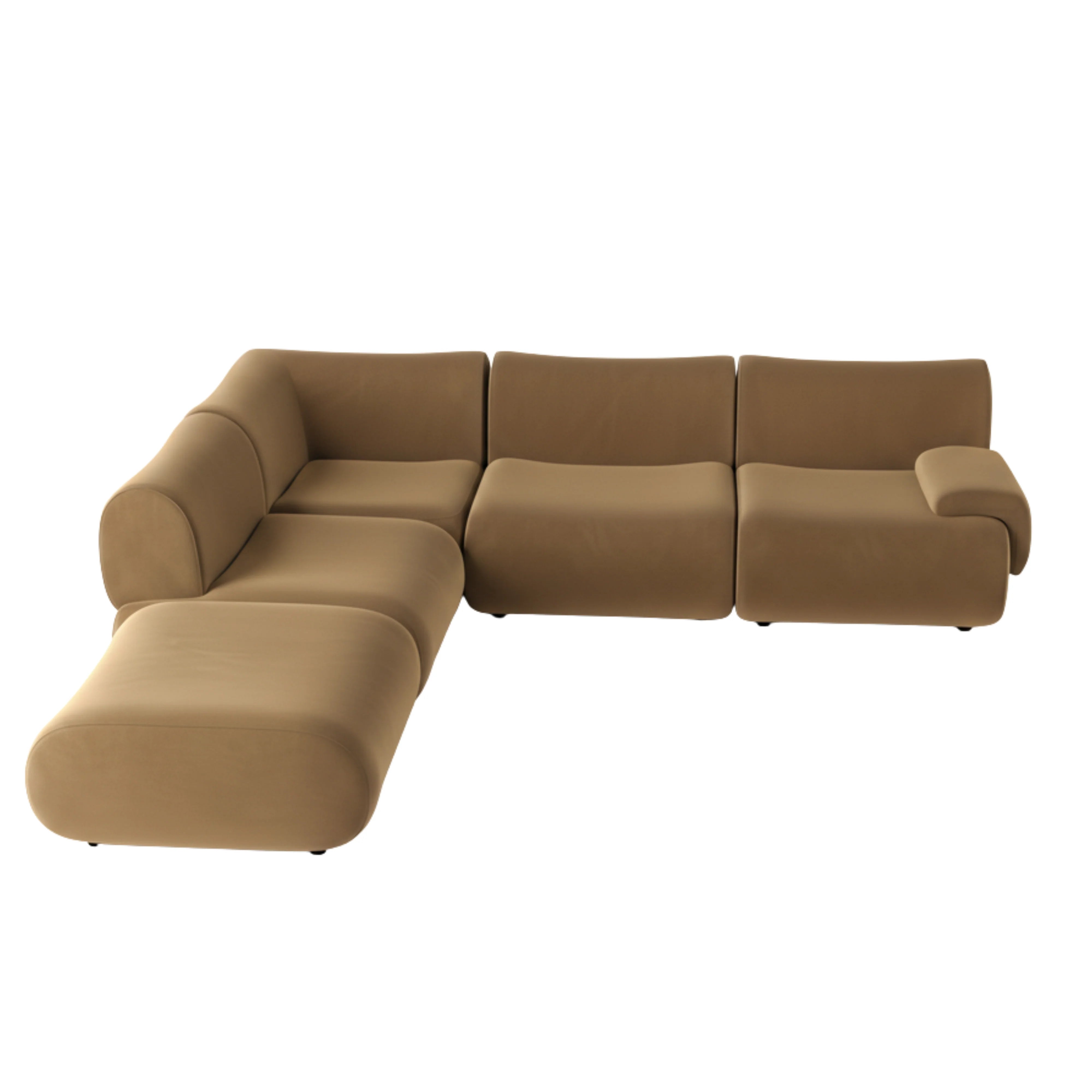 Zenith 5-Piece Performance Velvet Modular Sectional