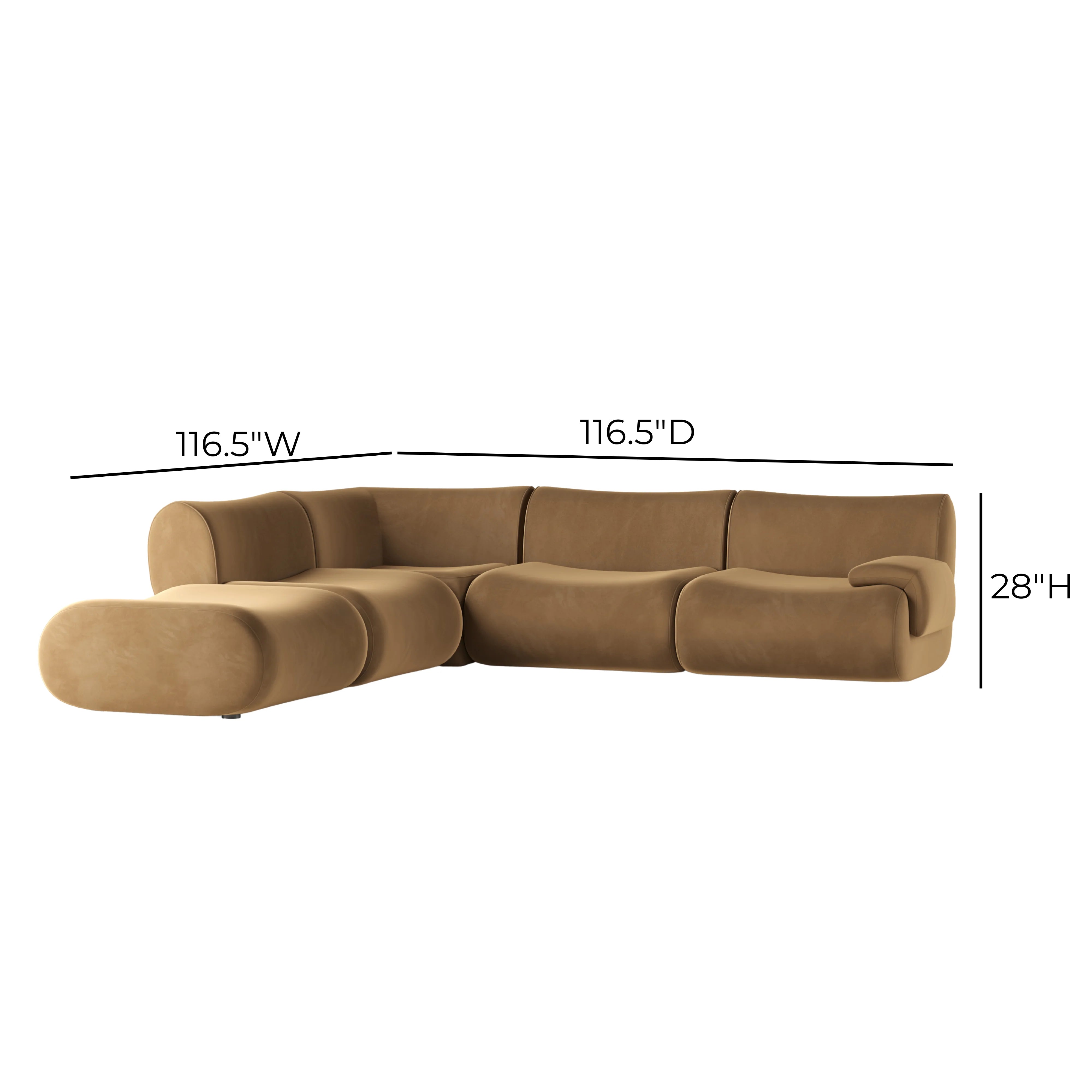 Zenith 5-Piece Performance Velvet Modular Sectional