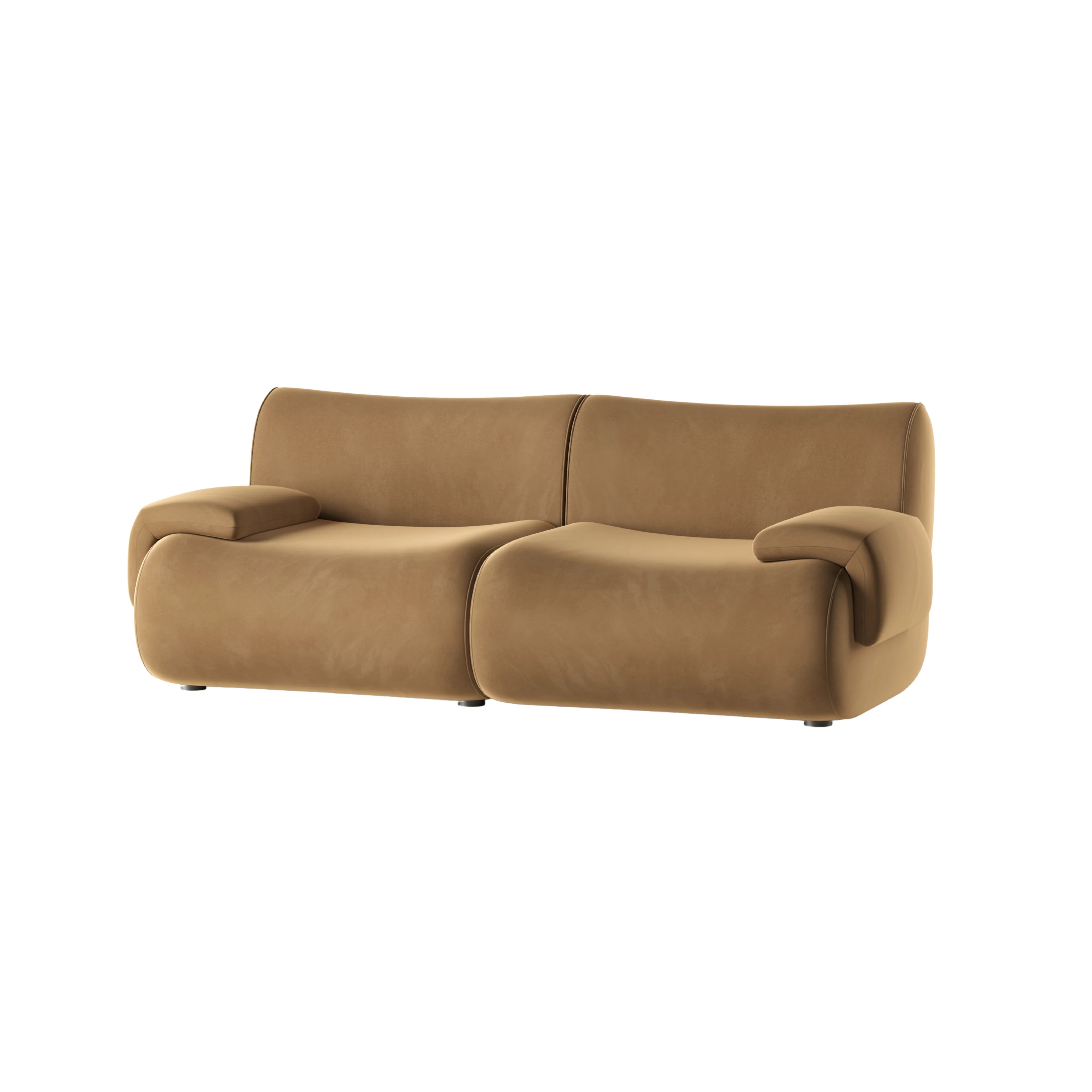 Zenith 80" Latte Brown Performance Velvet Modular Loveseat