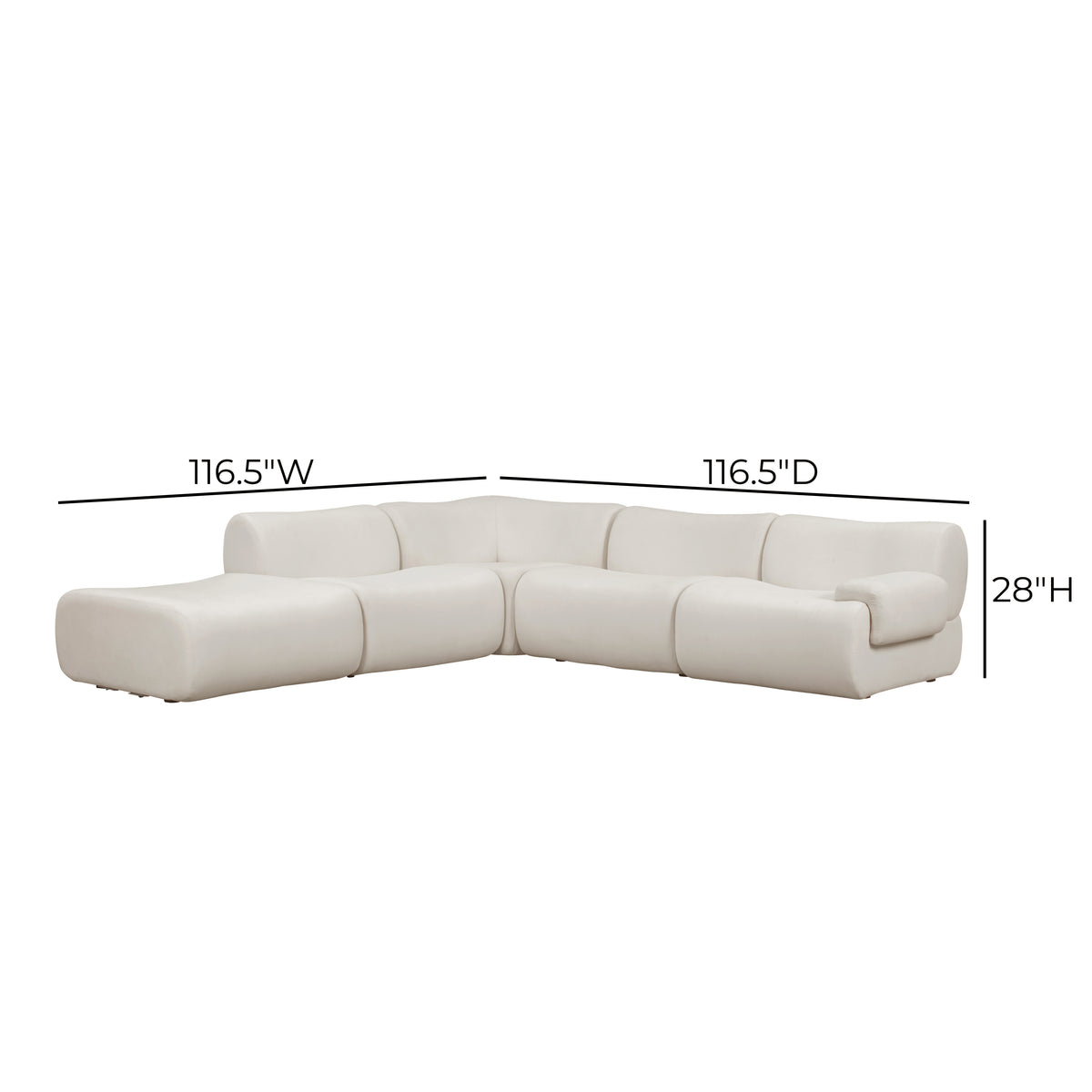 Zenith 5-Piece Contract-Grade Upcycled Fabric Modular Sectional
