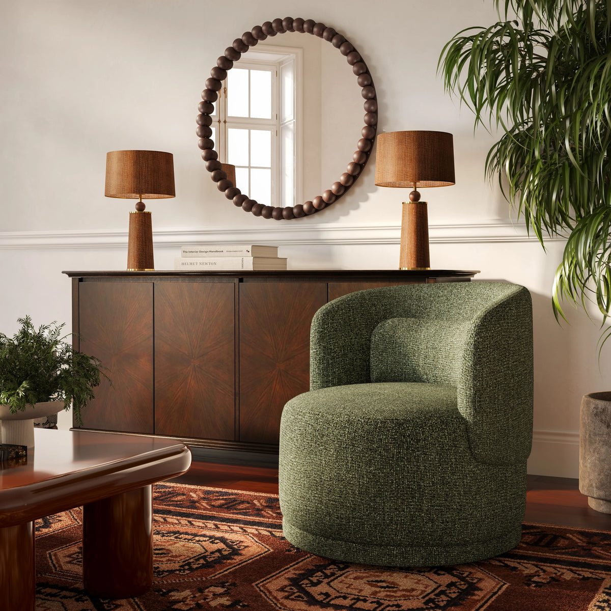 Massa Textured Performance Fabric Swivel Accent Chair