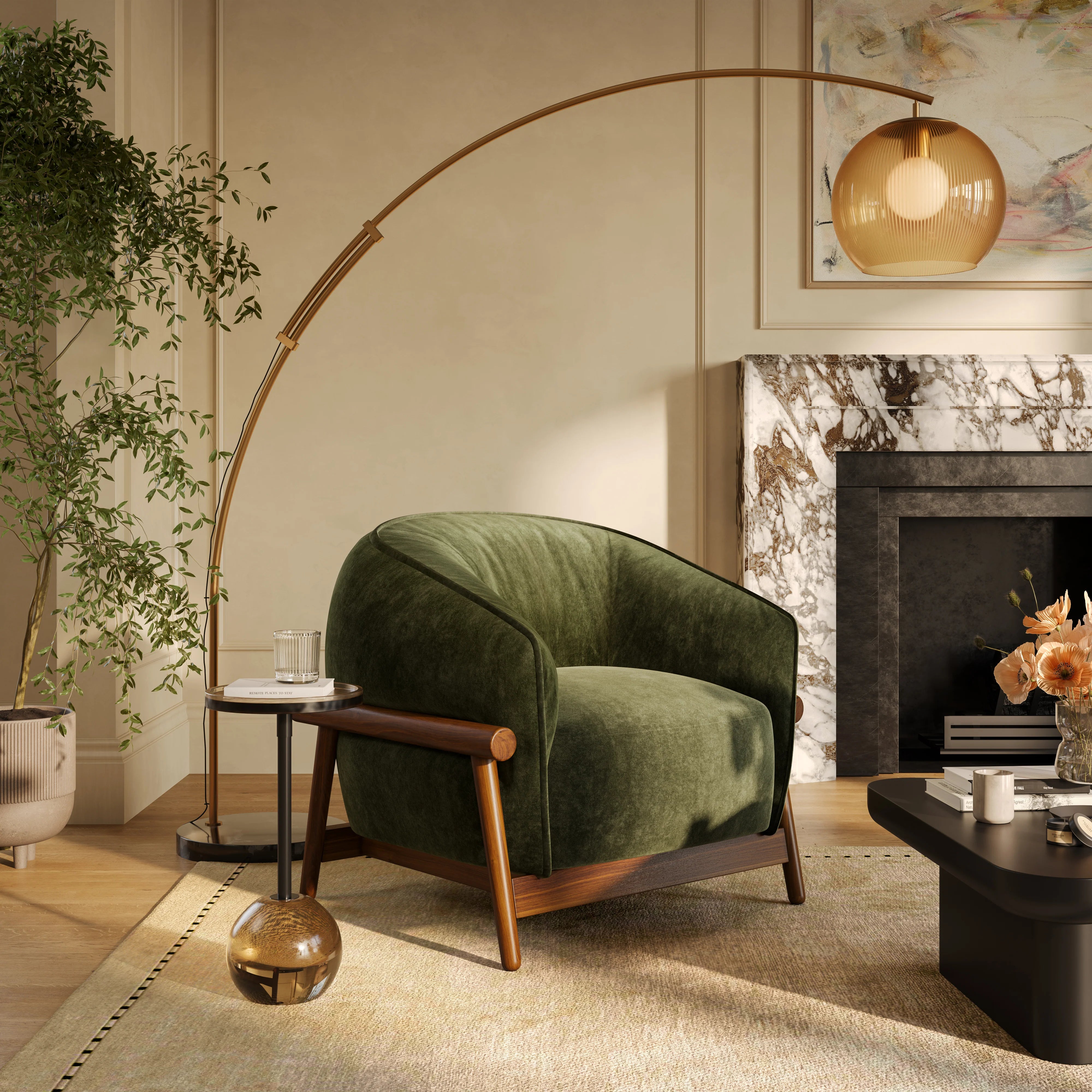 Piedmont Upcycled Contract-Grade Chenille Accent Chair